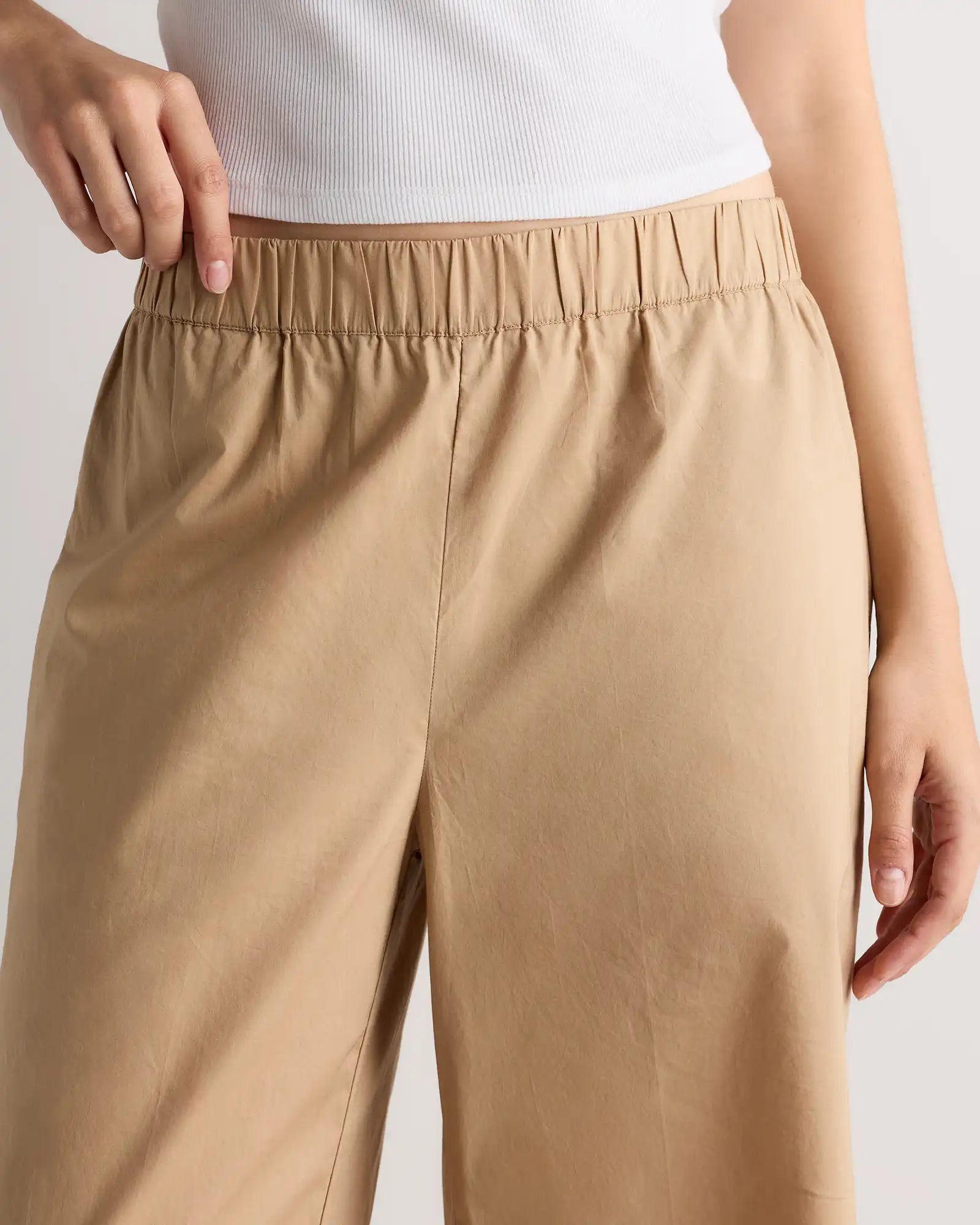100% Organic Lightweight Poplin Wide Leg Pants