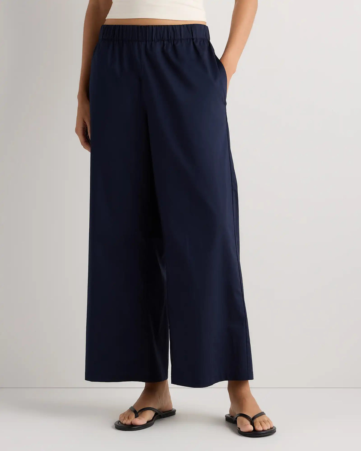 100% Organic Lightweight Poplin Wide Leg Pants