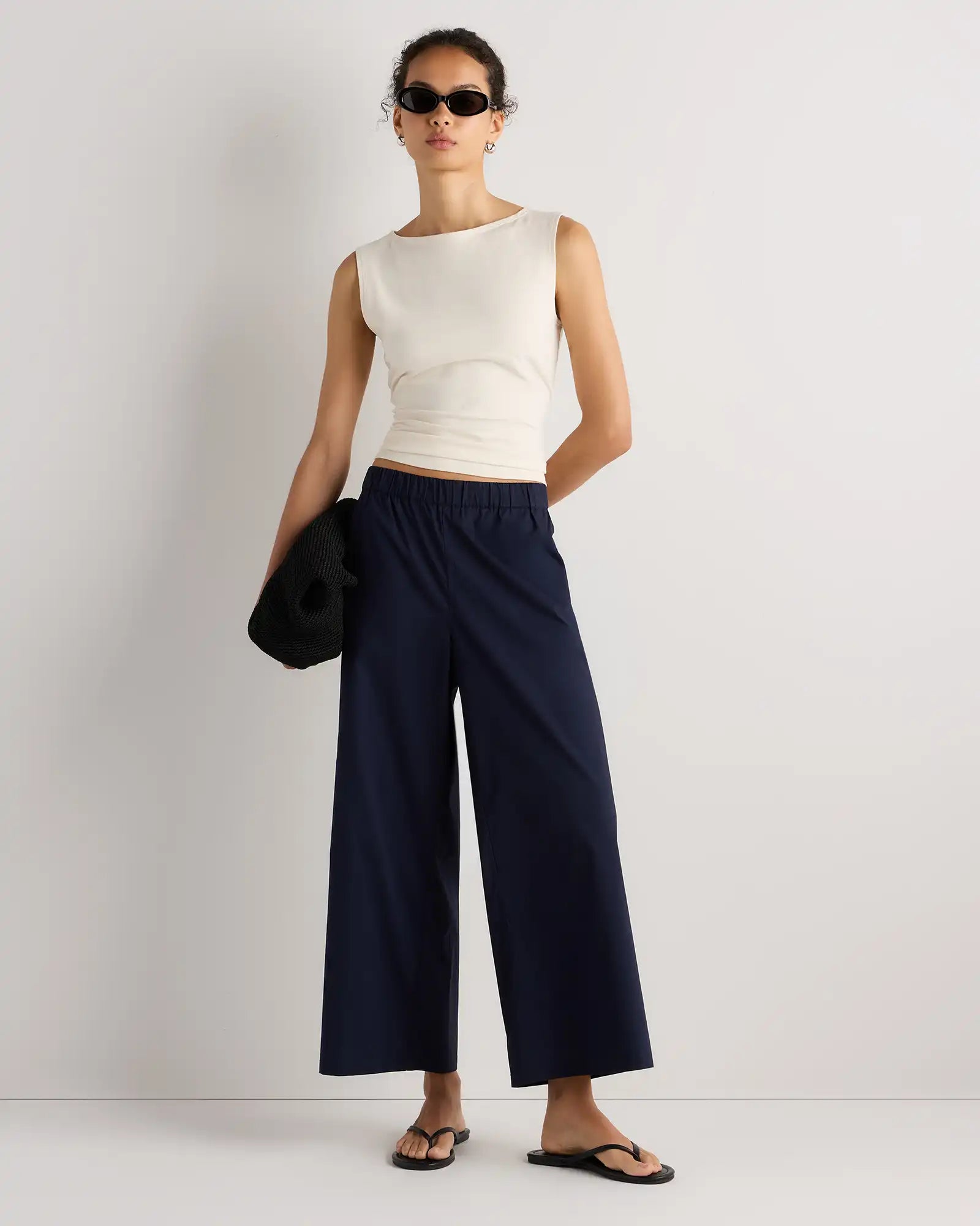100% Organic Lightweight Poplin Wide Leg Pants
