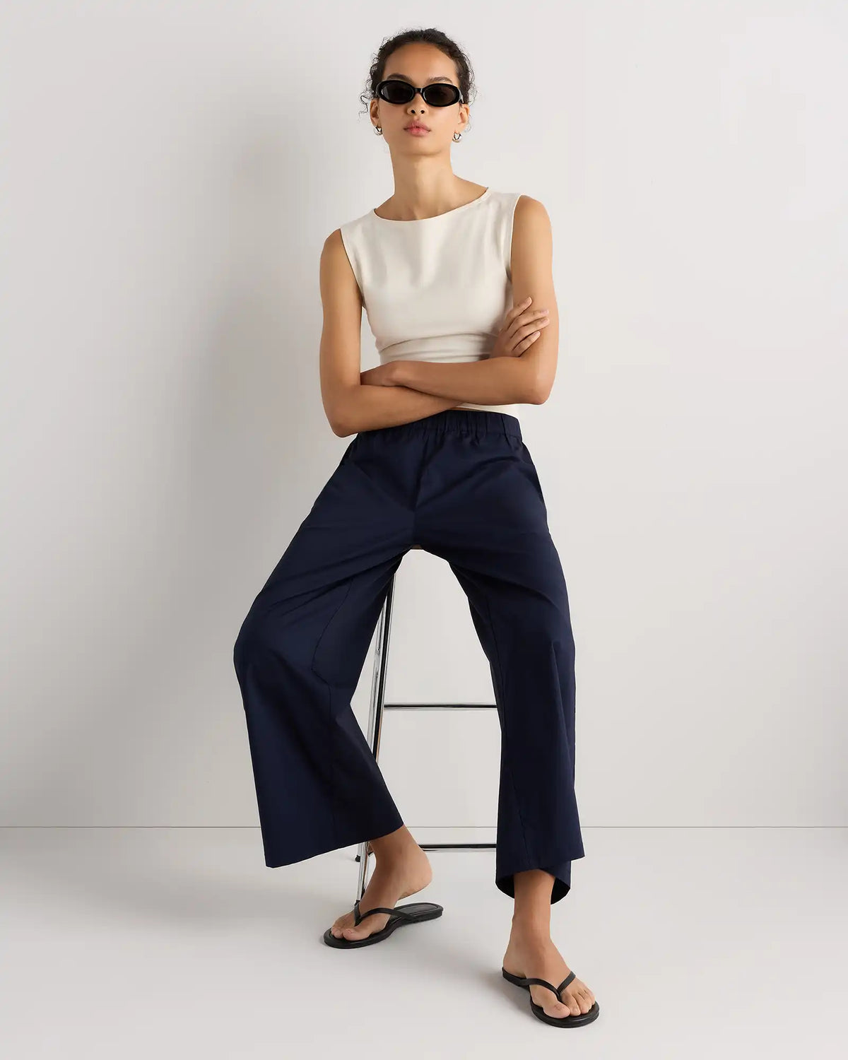 100% Organic Lightweight Poplin Wide Leg Pants
