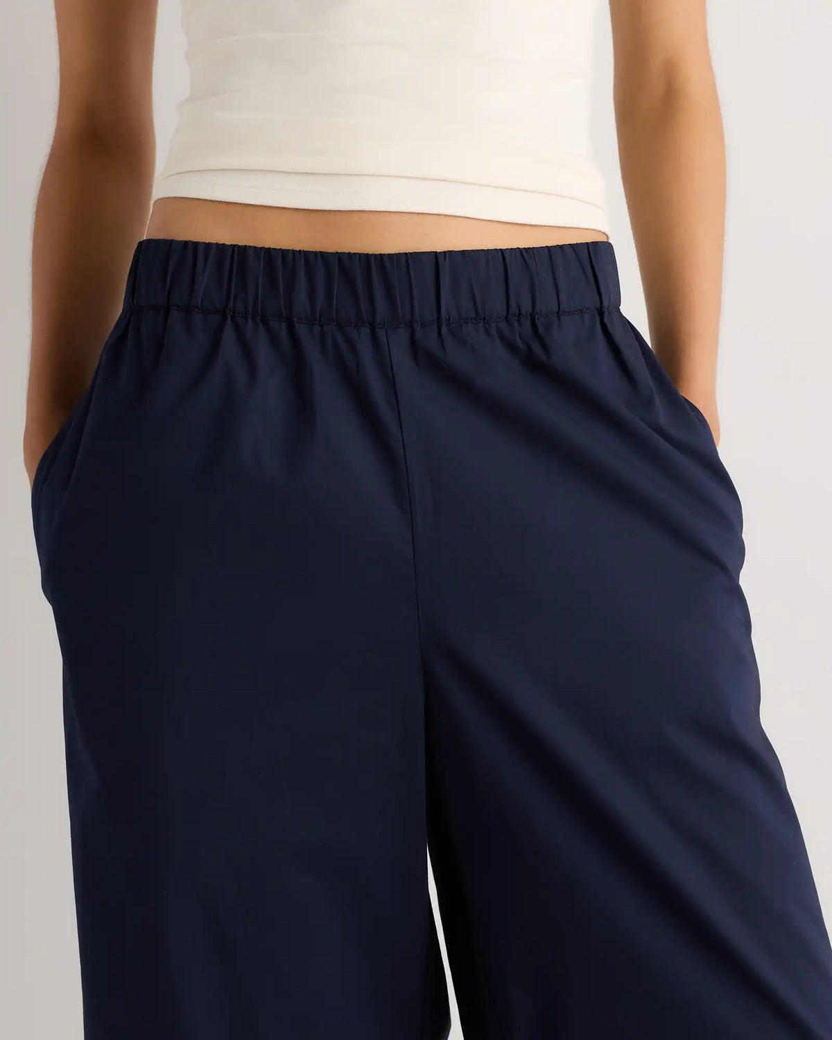 100% Organic Lightweight Poplin Wide Leg Pants