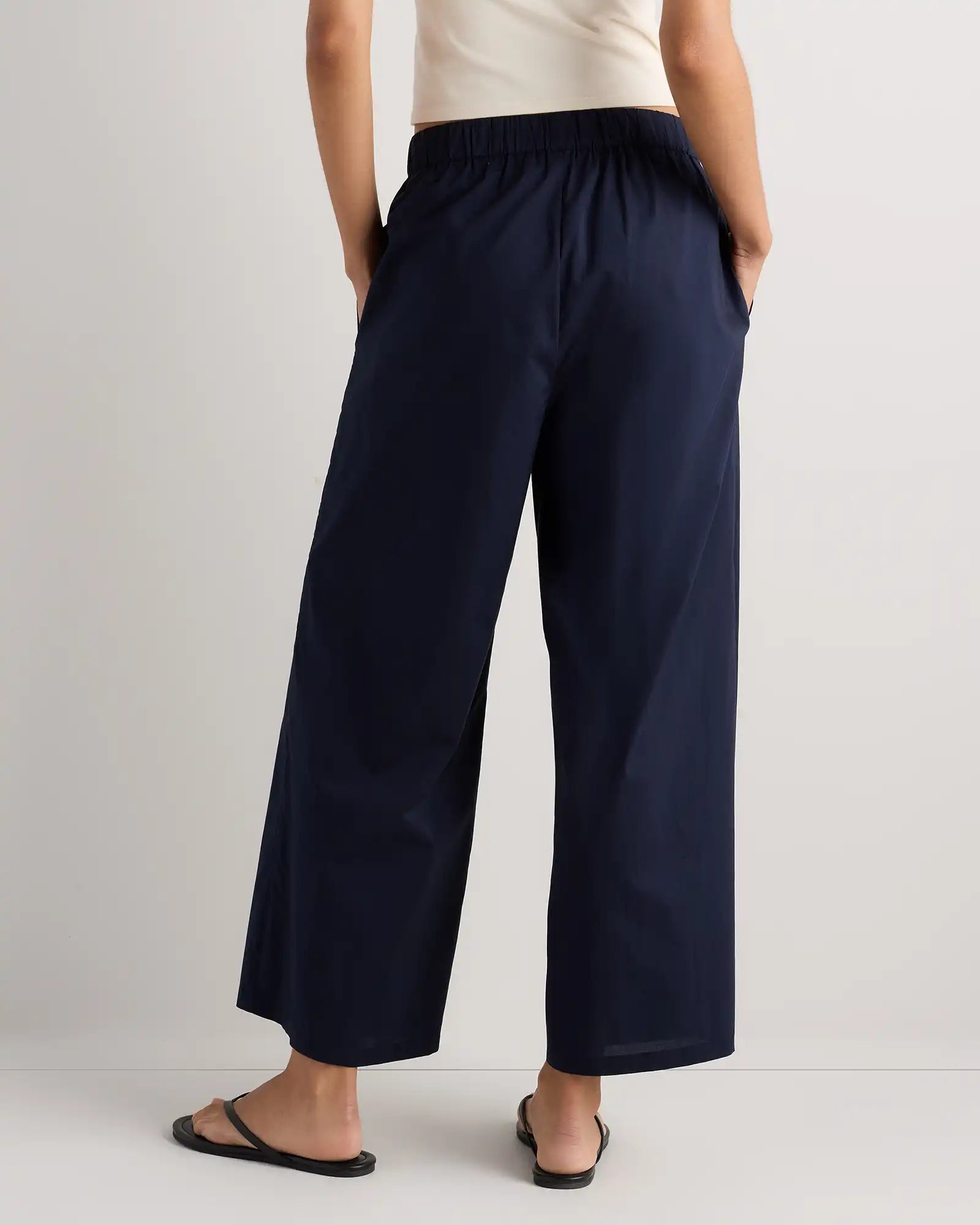 100% Organic Lightweight Poplin Wide Leg Pants
