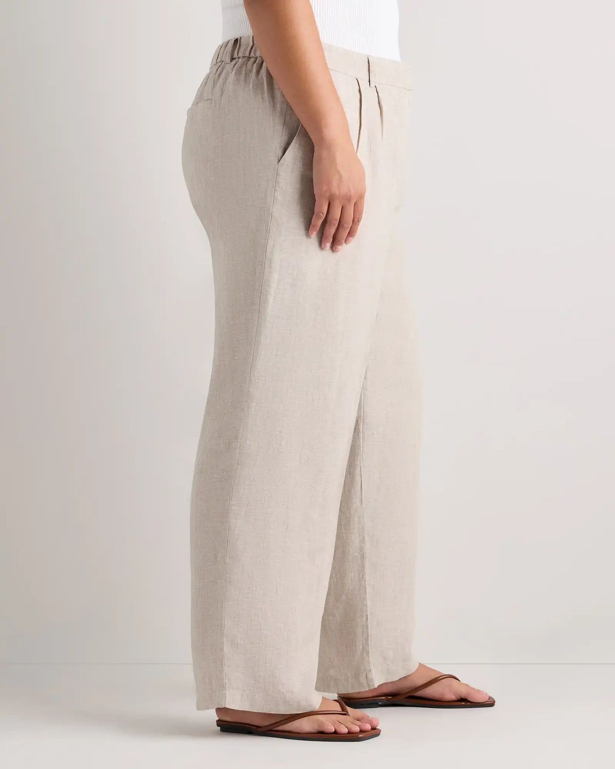 100% European Linen Pleated Trouser