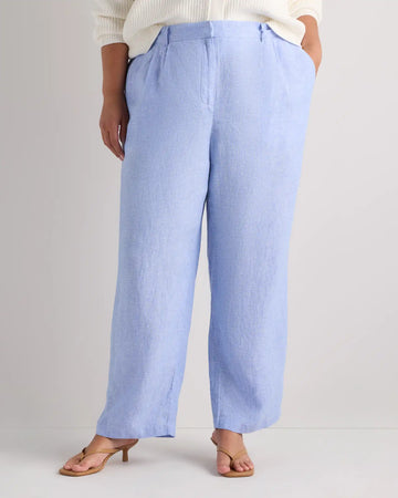 100% European Linen Pleated Trouser