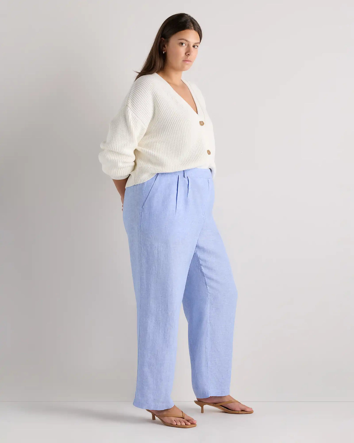100% European Linen Pleated Trouser