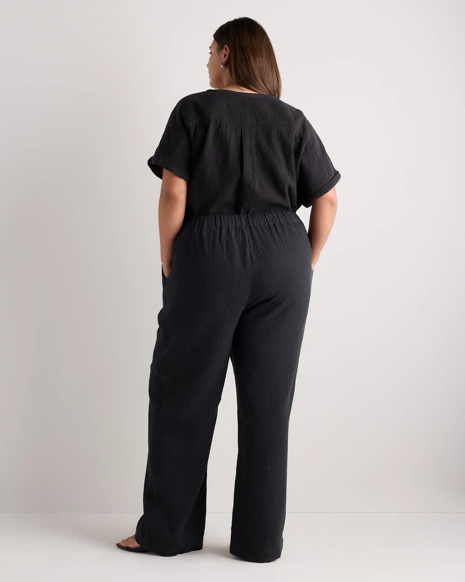 100% Organic Cotton Gauze Straight Leg Pants