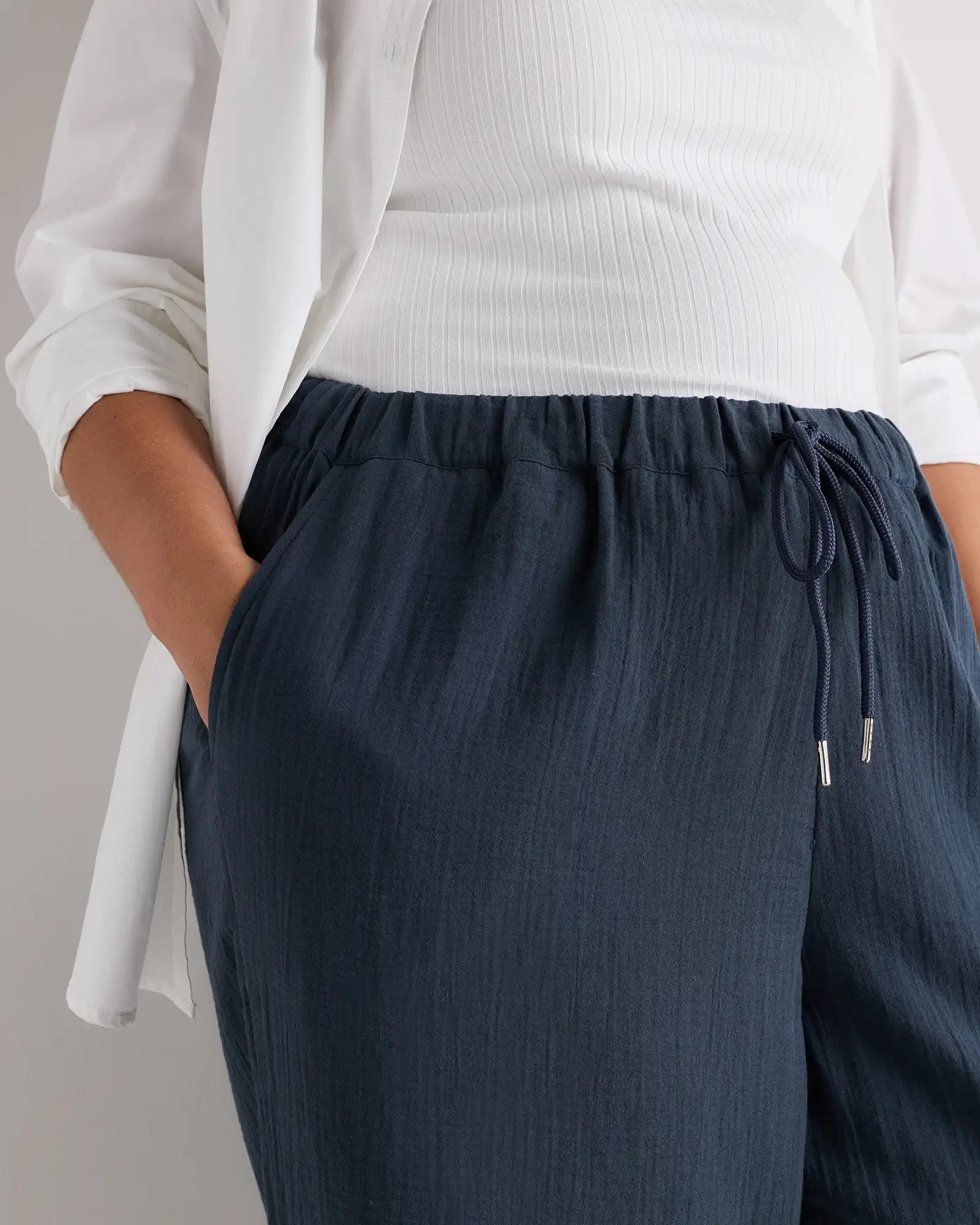 100% Organic Cotton Gauze Straight Leg Pants