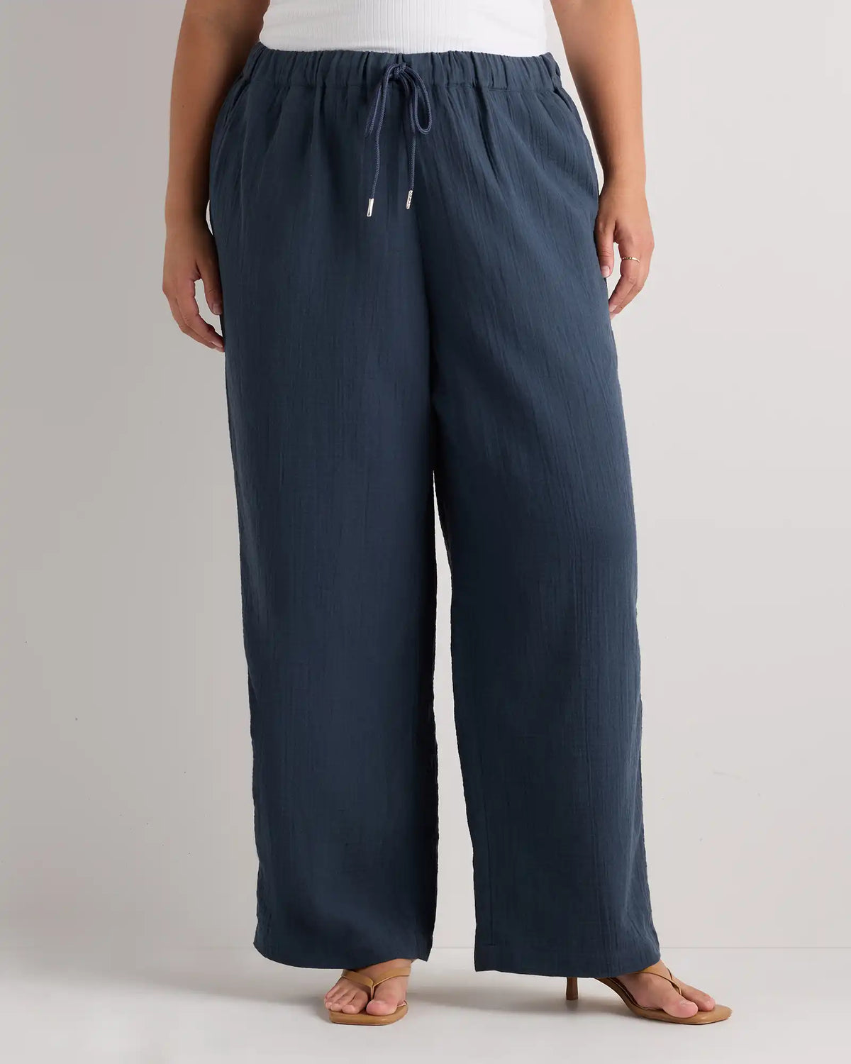100% Organic Cotton Gauze Straight Leg Pants