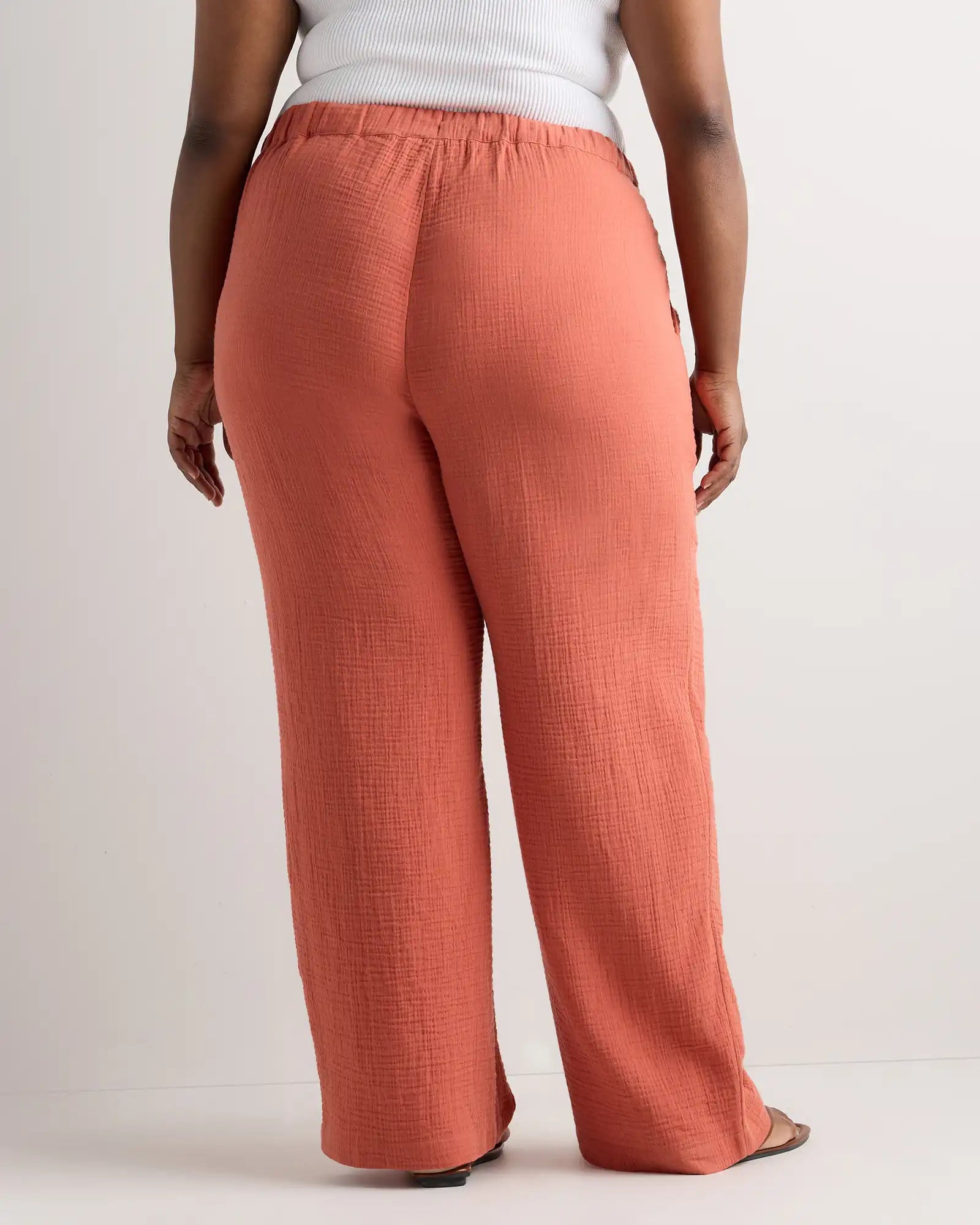 100% Organic Cotton Gauze Straight Leg Pants