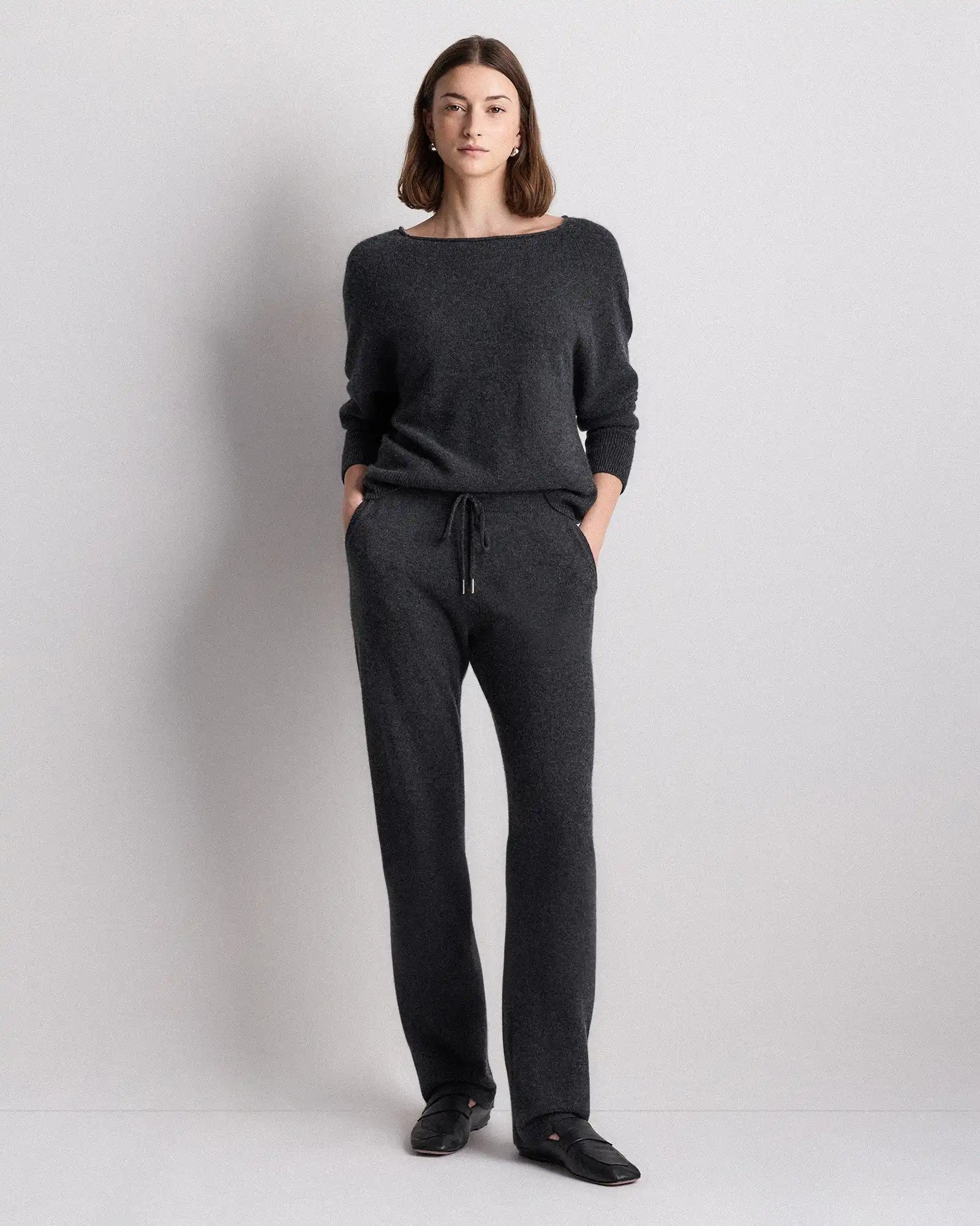 Mongolian Cashmere Straight Leg Pants