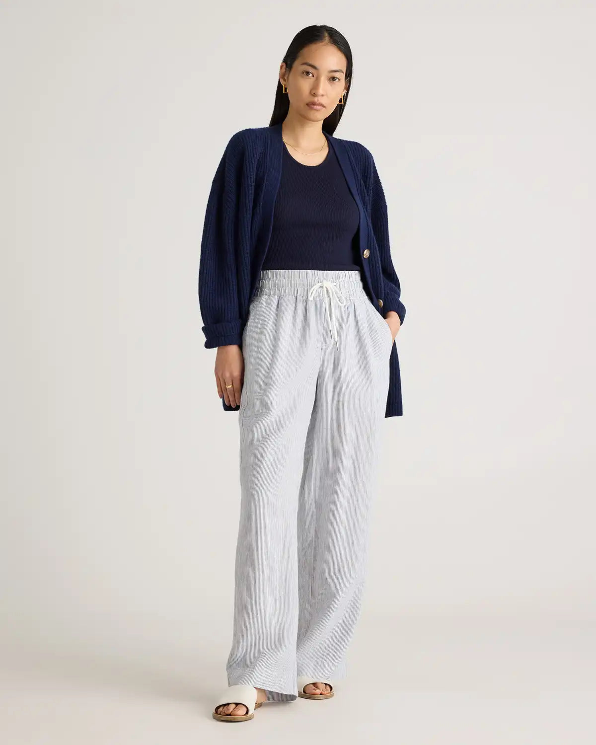 100% European Linen Wide Leg Pants