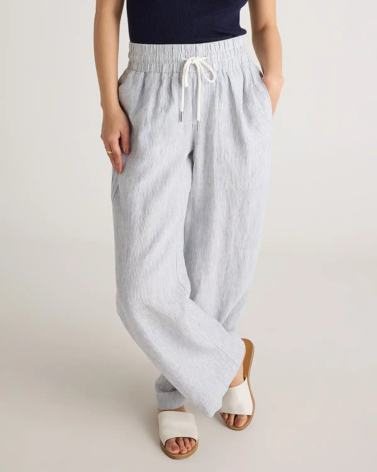 100% European Linen Wide Leg Pants