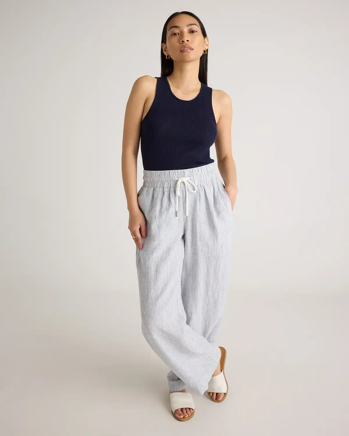 100% European Linen Wide Leg Pants