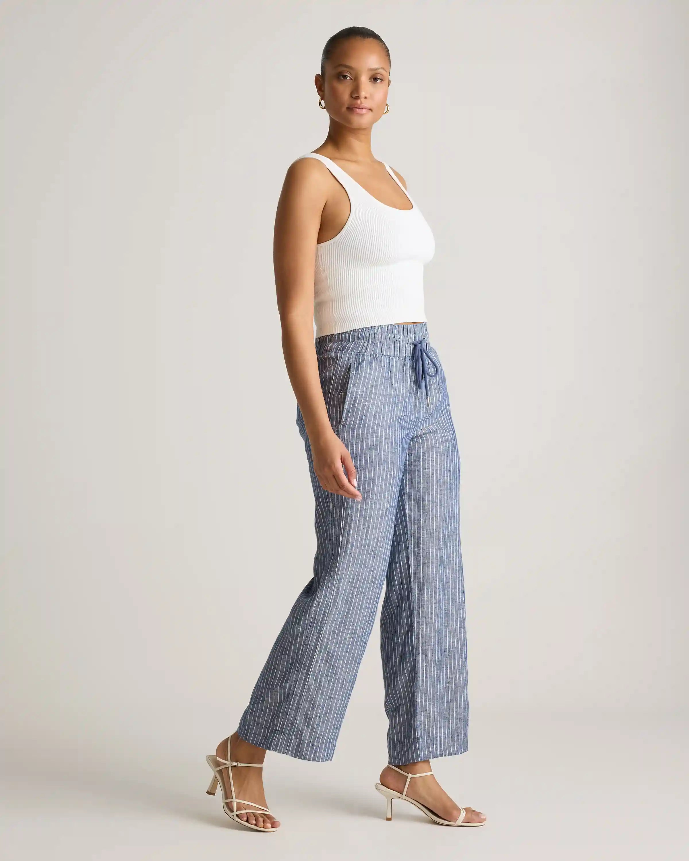 100% European Linen Wide Leg Pants