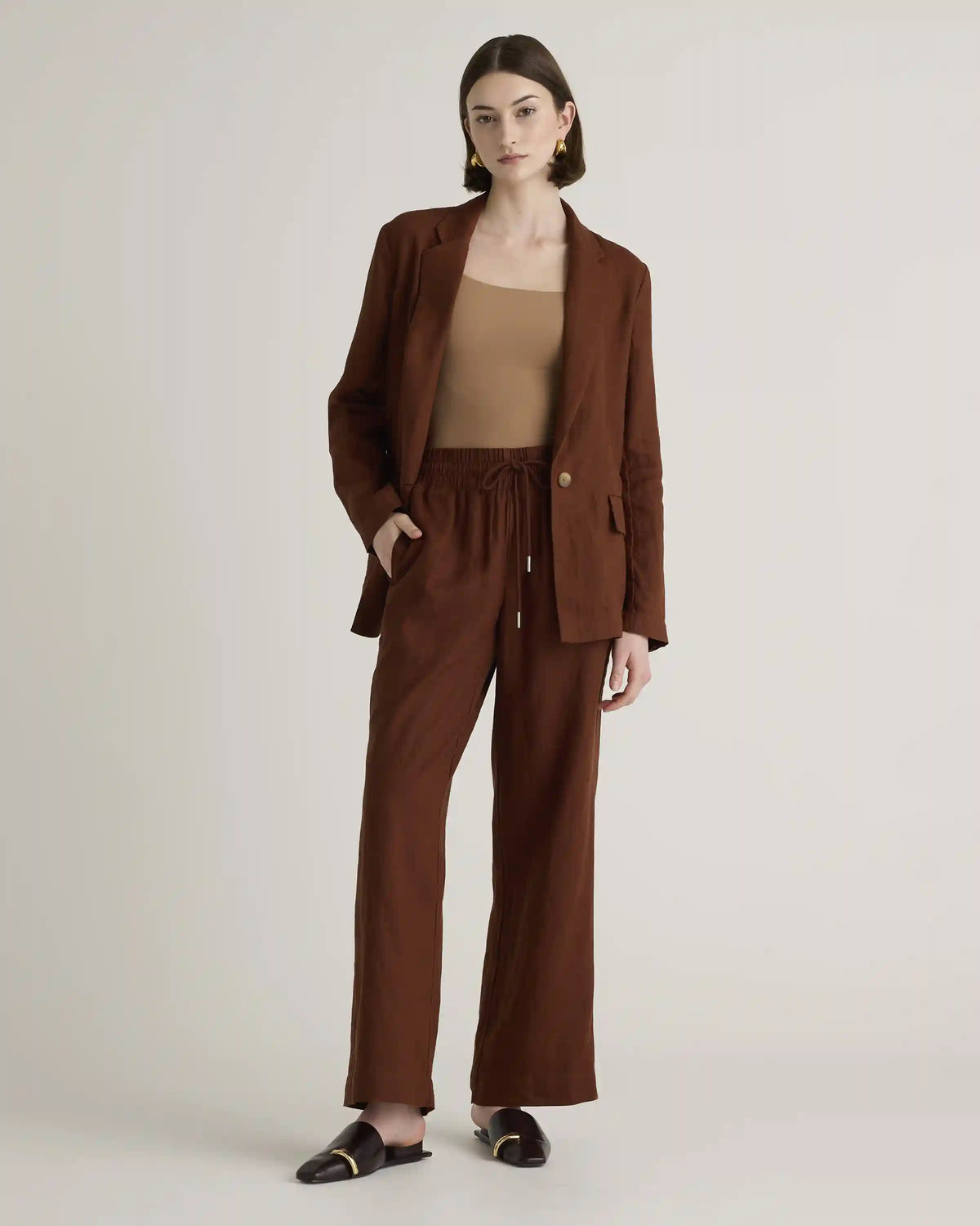 100% European Linen Wide Leg Pants