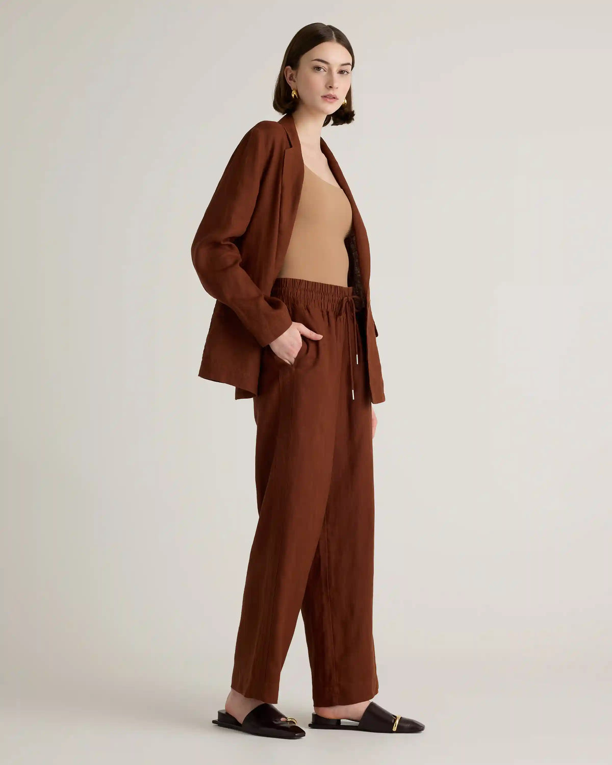100% European Linen Wide Leg Pants
