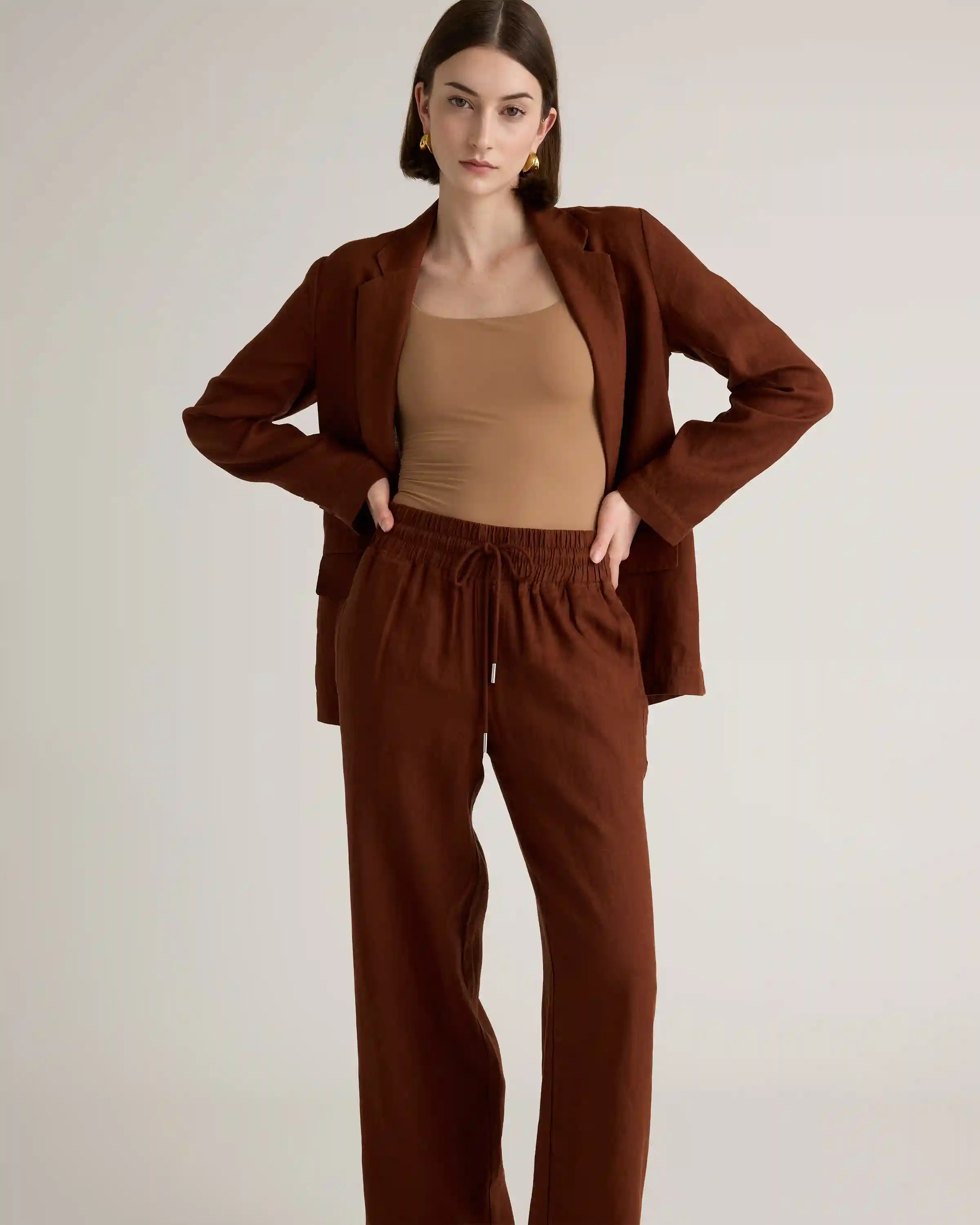 100% European Linen Wide Leg Pants