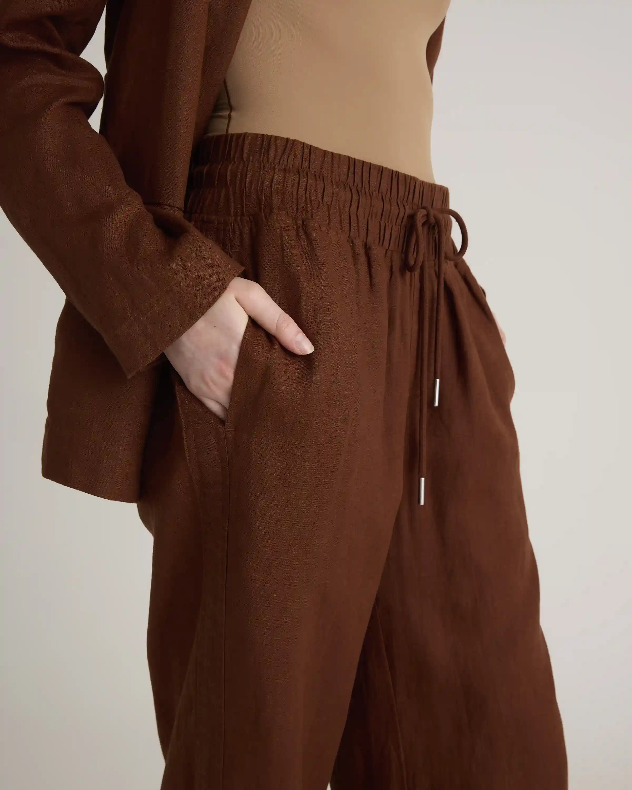 100% European Linen Wide Leg Pants