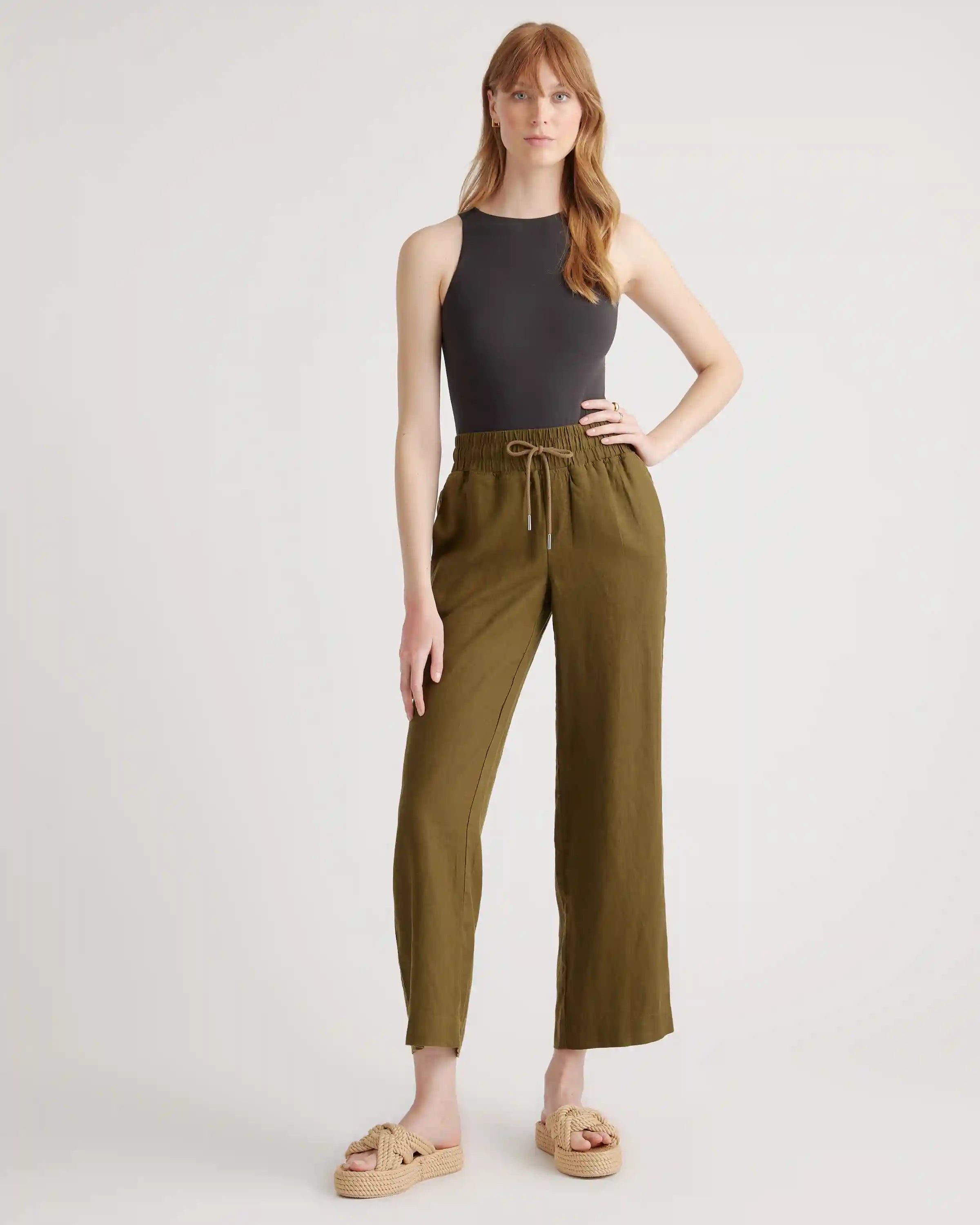 100% European Linen Wide Leg Pants
