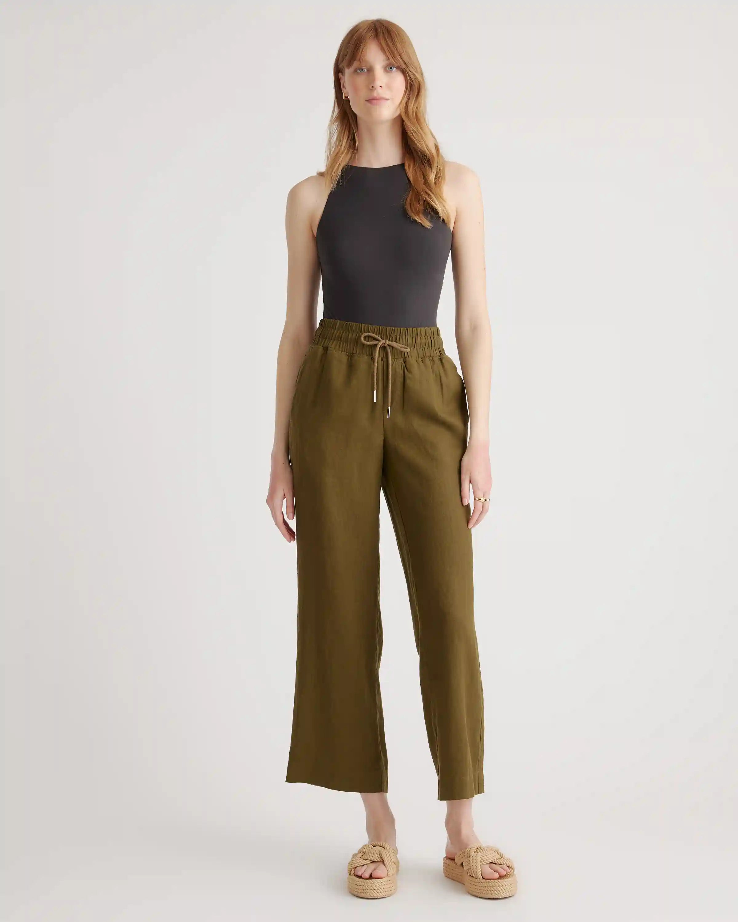 100% European Linen Wide Leg Pants