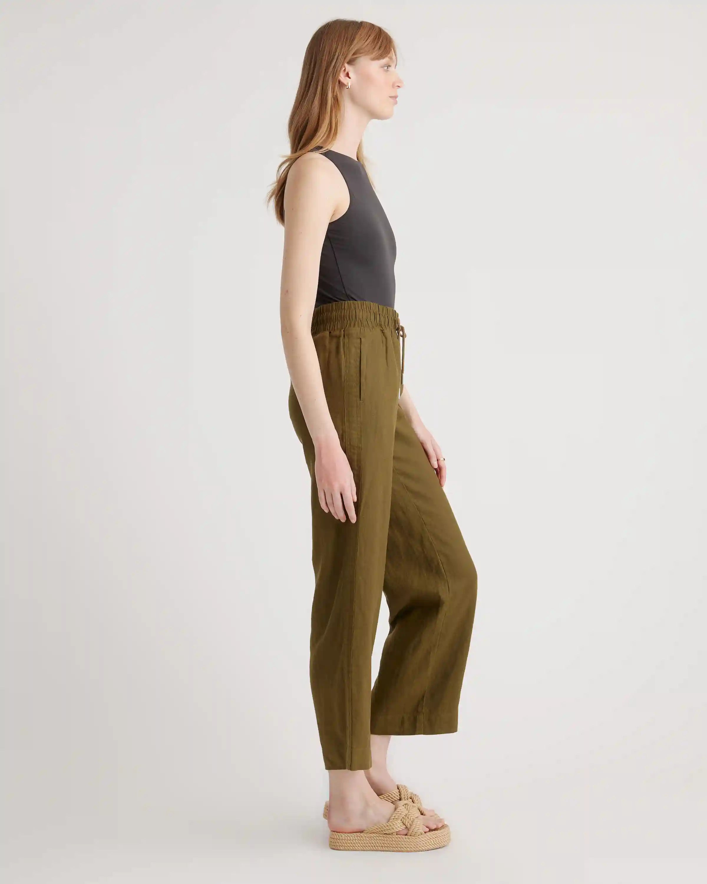 100% European Linen Wide Leg Pants