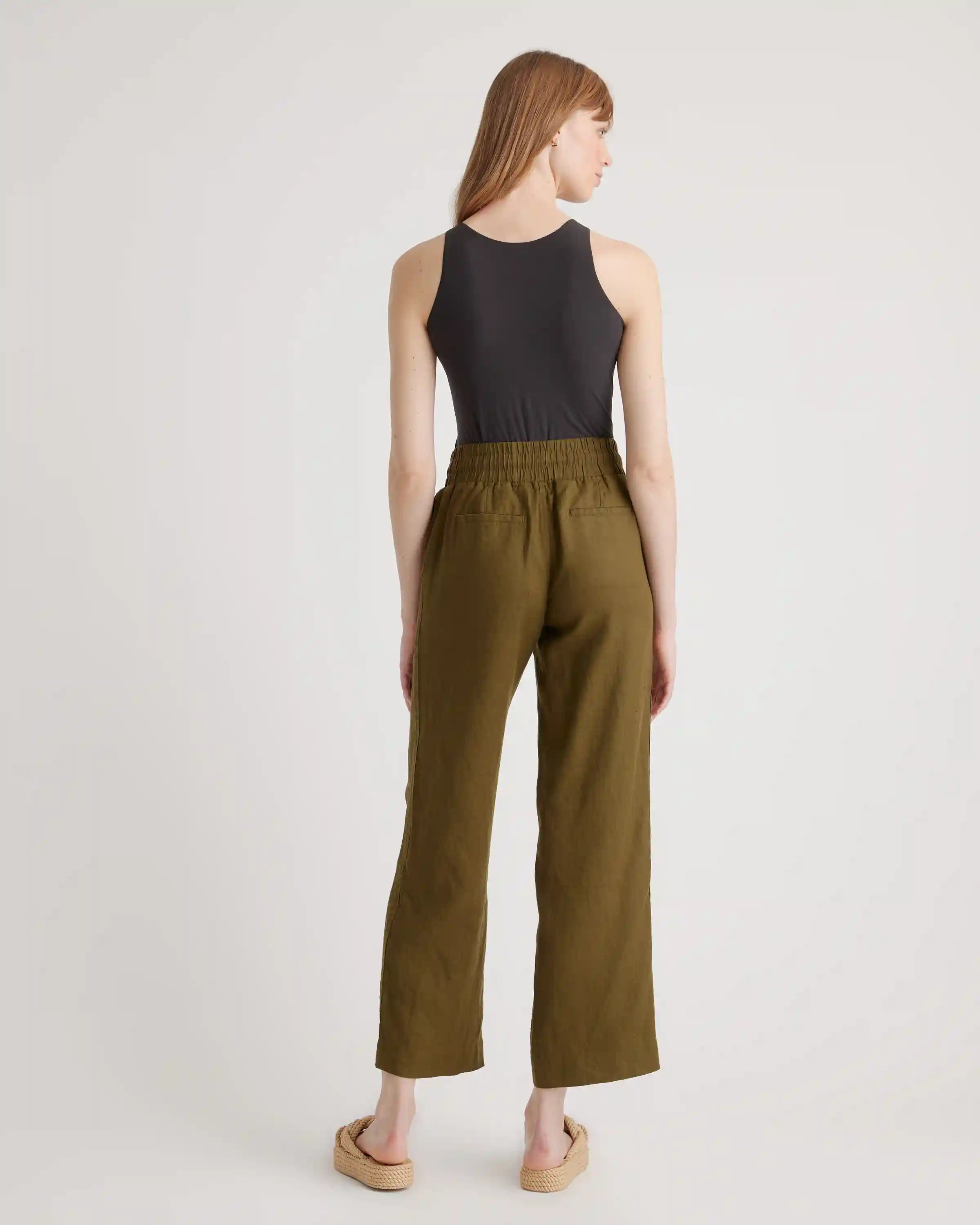 100% European Linen Wide Leg Pants