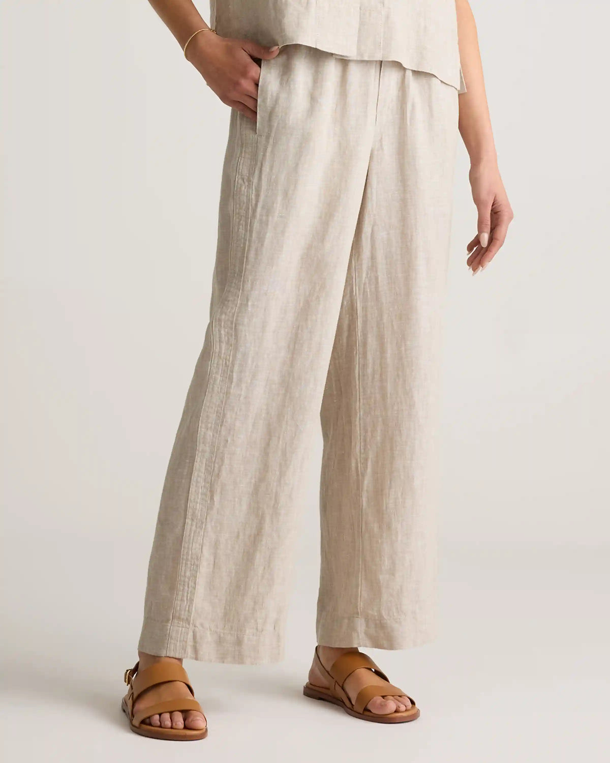 100% European Linen Wide Leg Pants