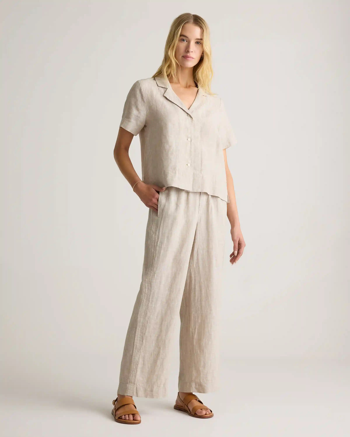 100% European Linen Wide Leg Pants