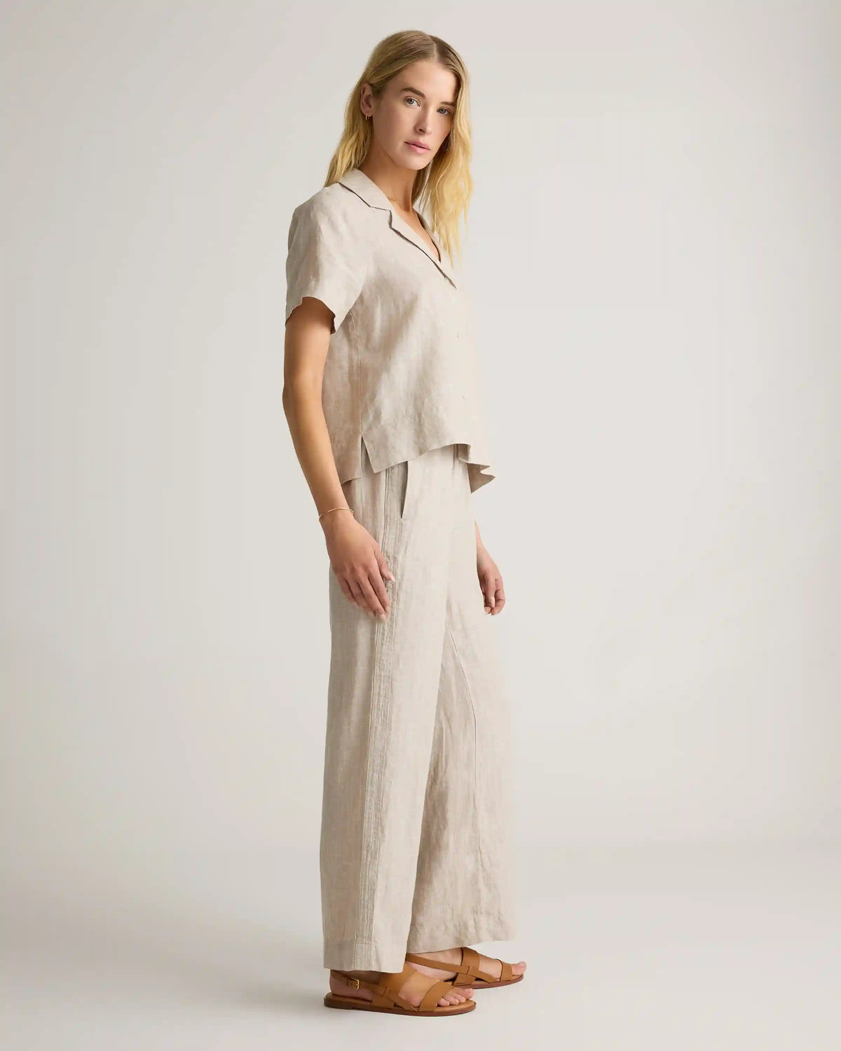 100% European Linen Wide Leg Pants