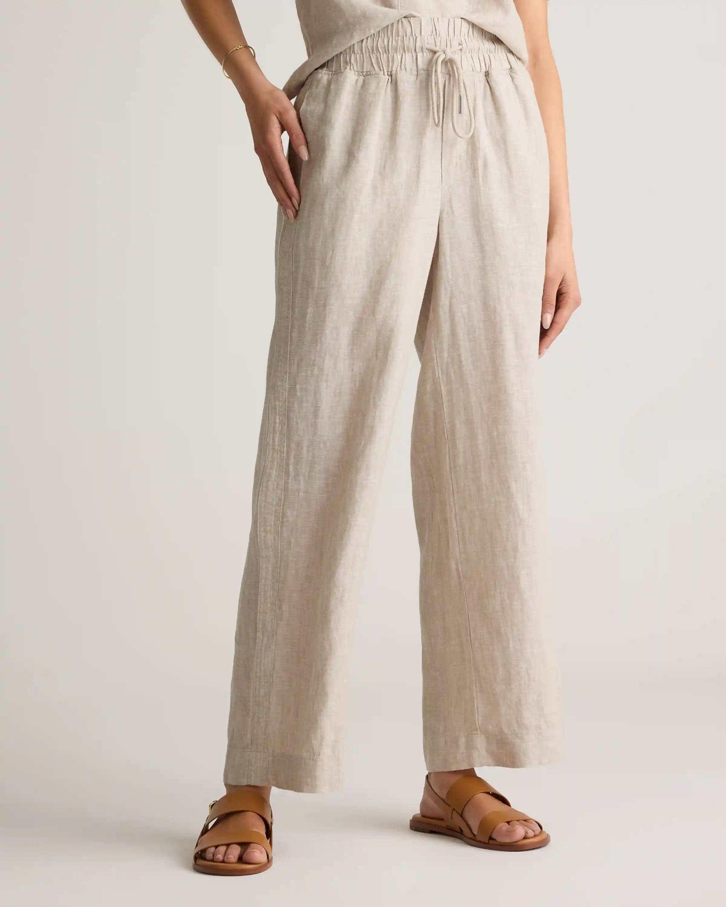 100% European Linen Wide Leg Pants