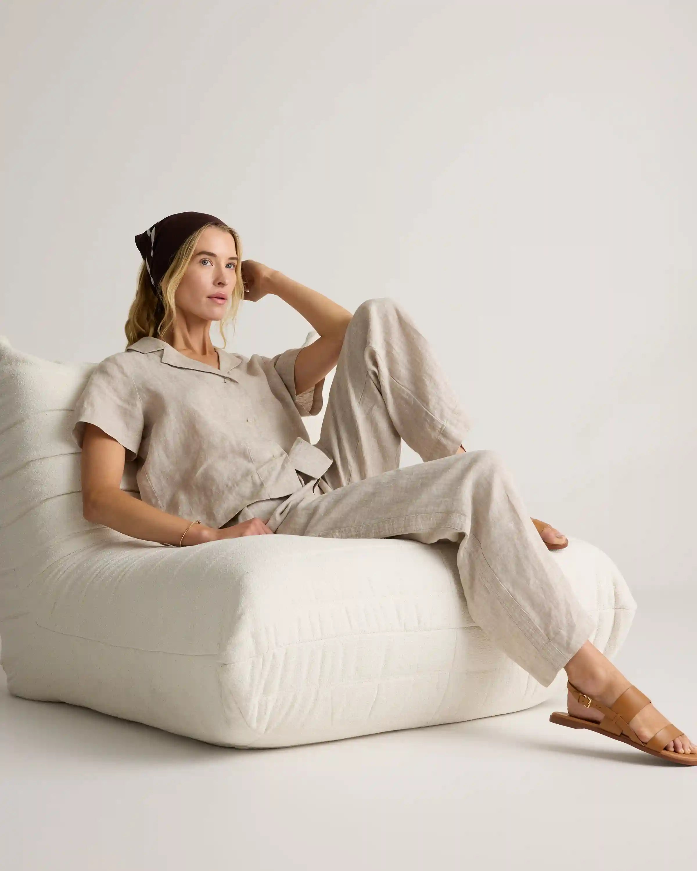 100% European Linen Wide Leg Pants