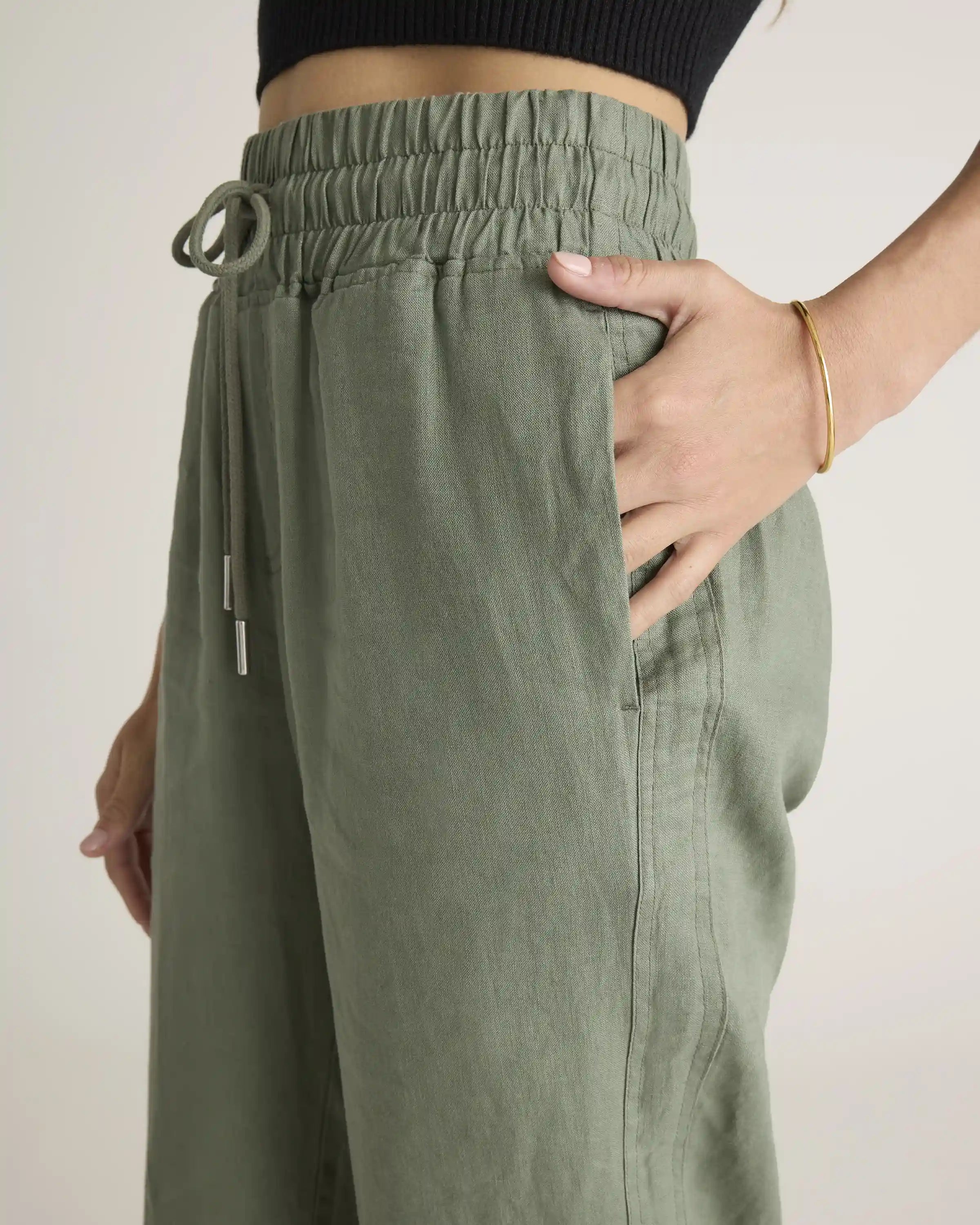 100% European Linen Wide Leg Pants