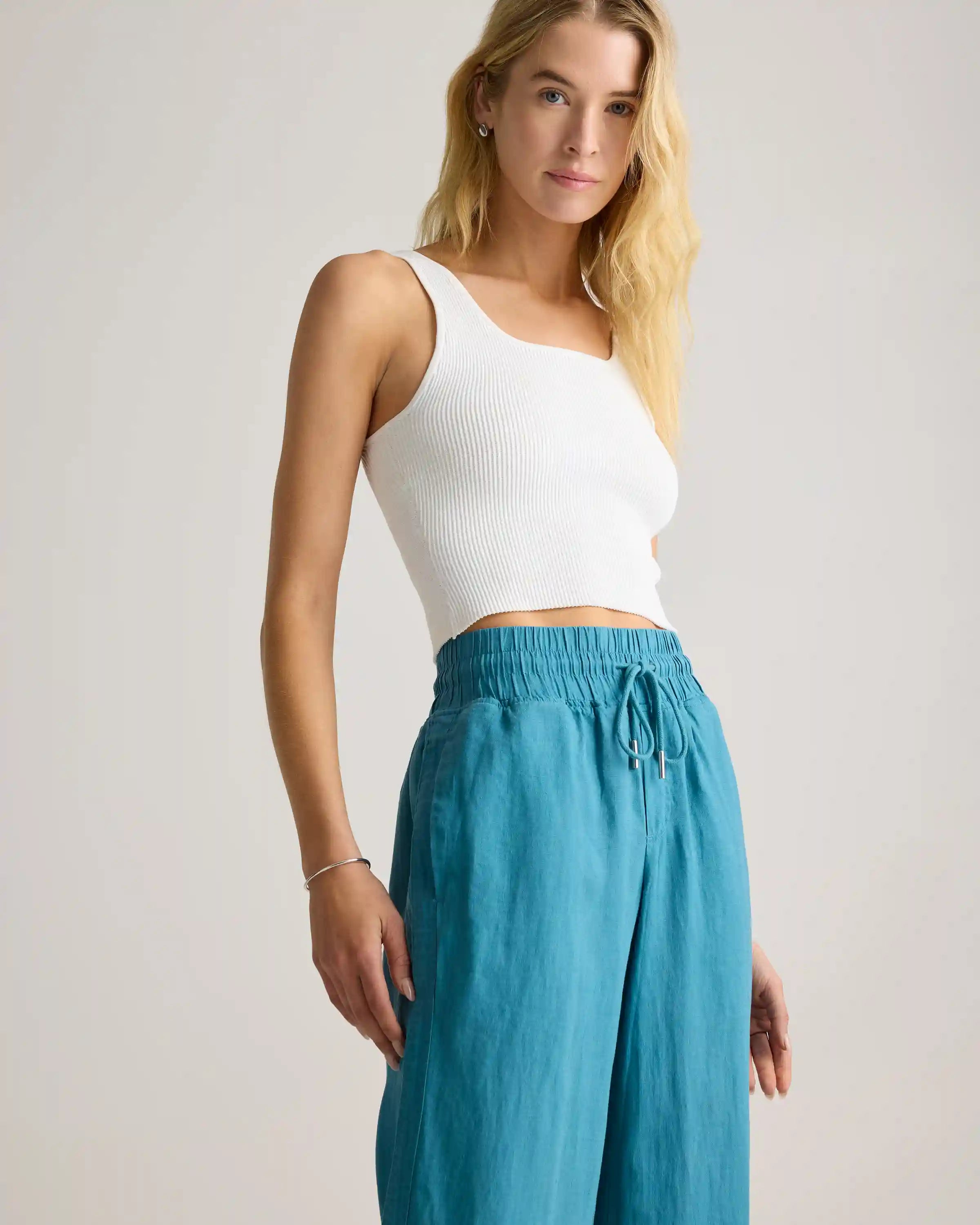 100% European Linen Wide Leg Pants