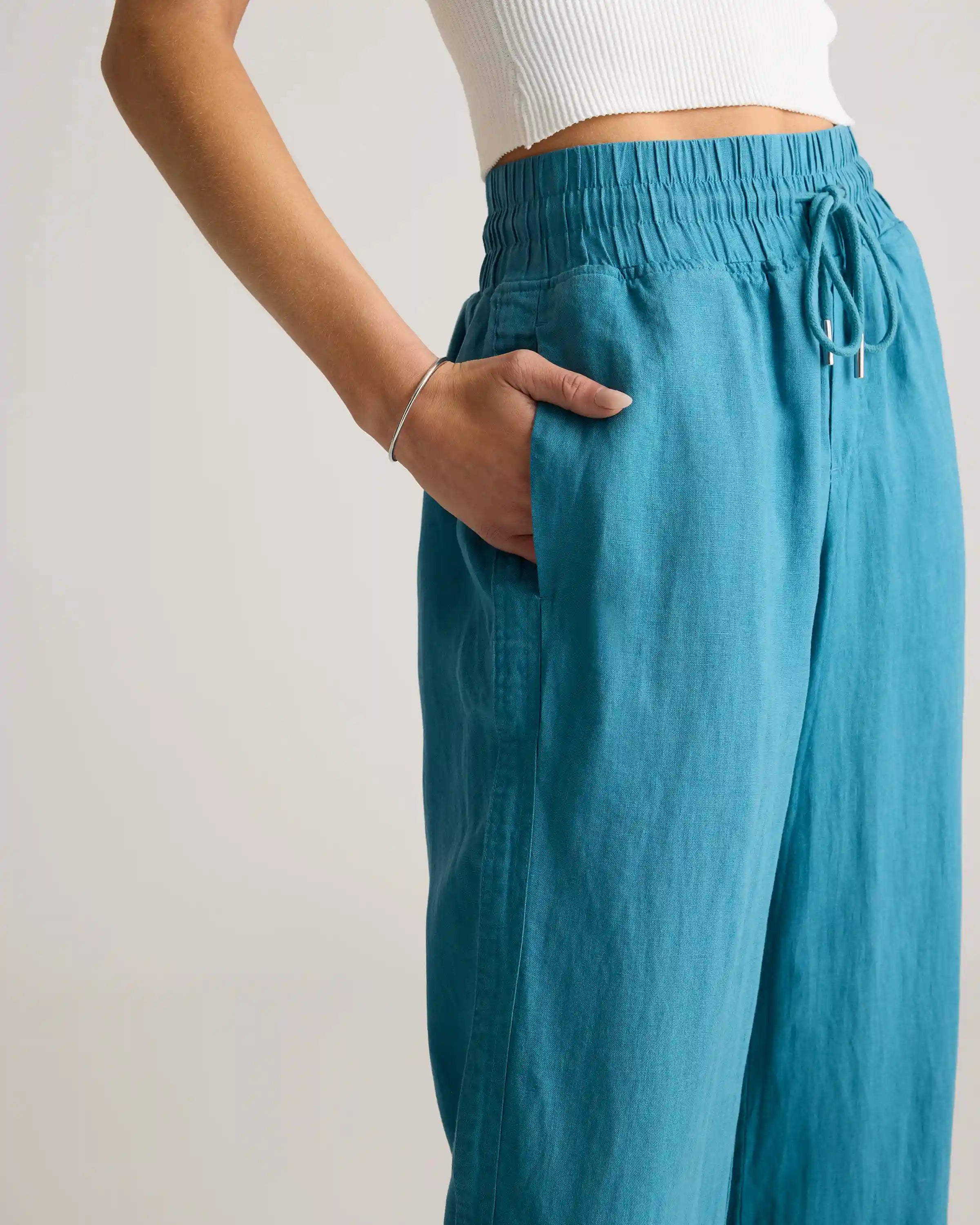 100% European Linen Wide Leg Pants