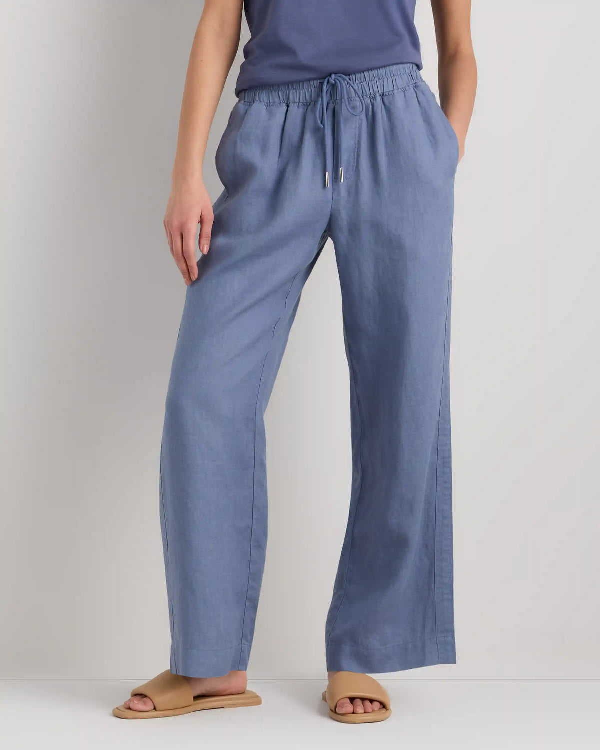 100% European Linen Wide Leg Pants