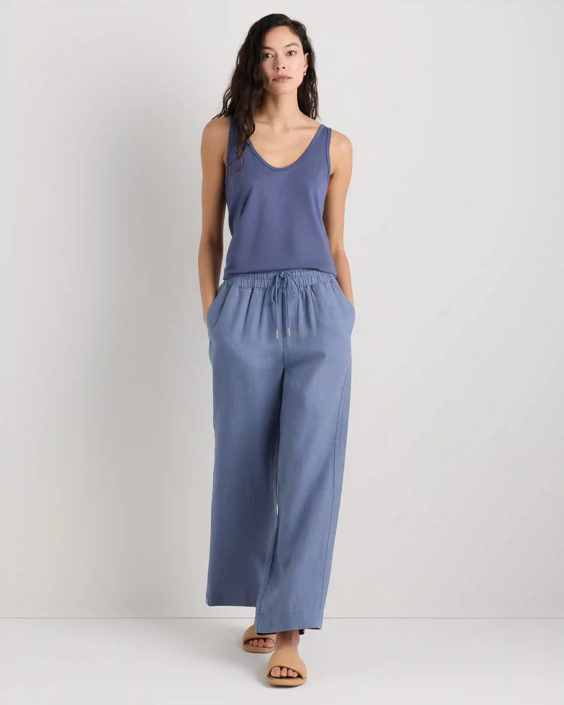 100% European Linen Wide Leg Pants