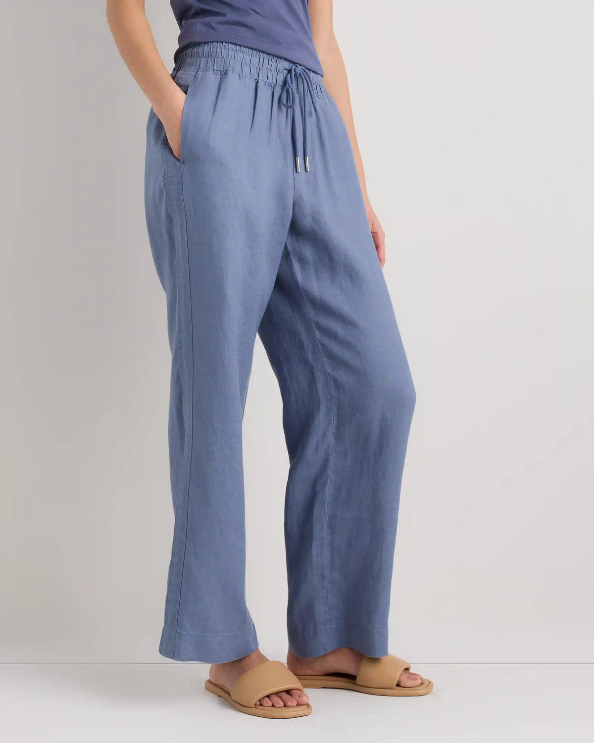 100% European Linen Wide Leg Pants