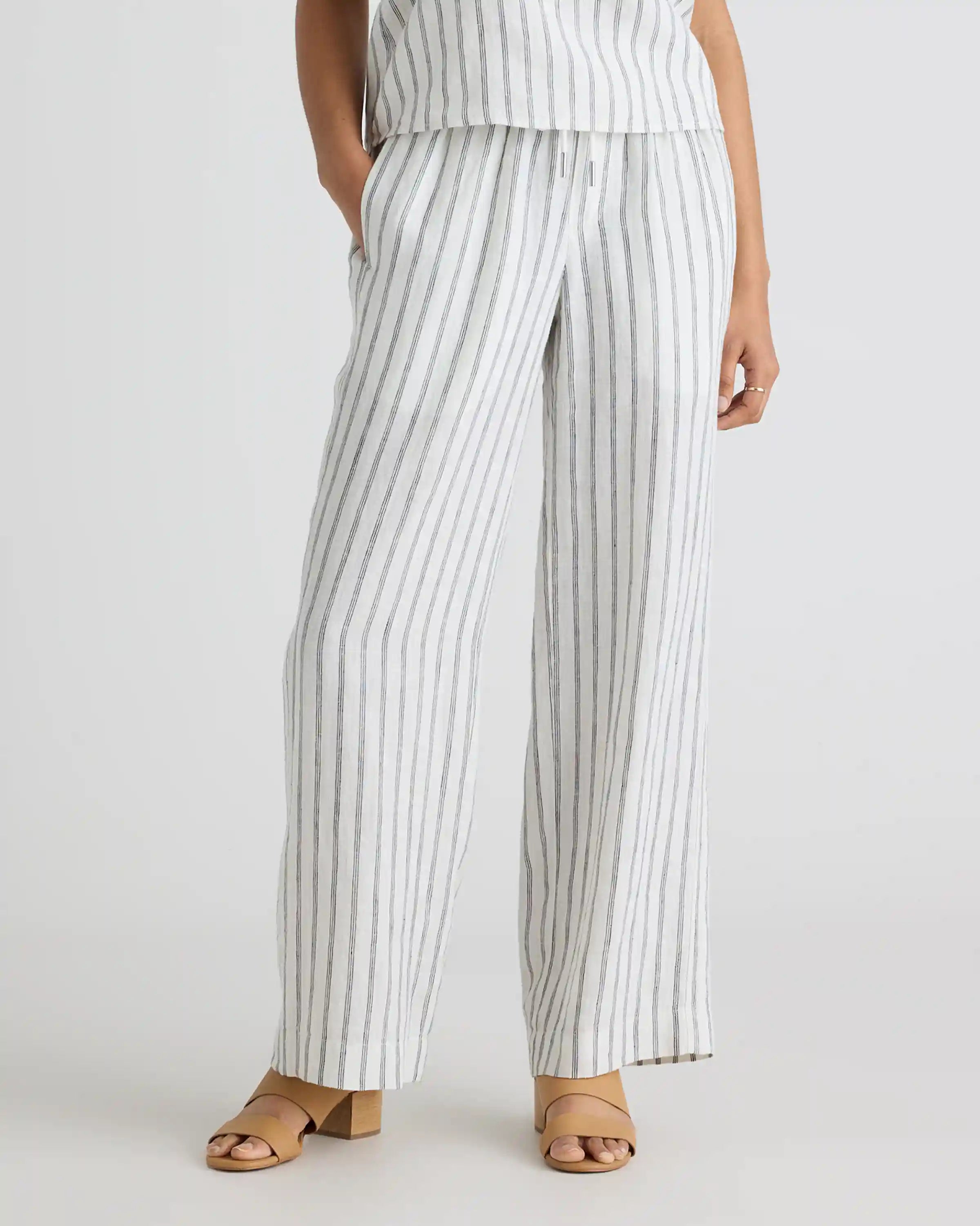 100% European Linen Wide Leg Pants