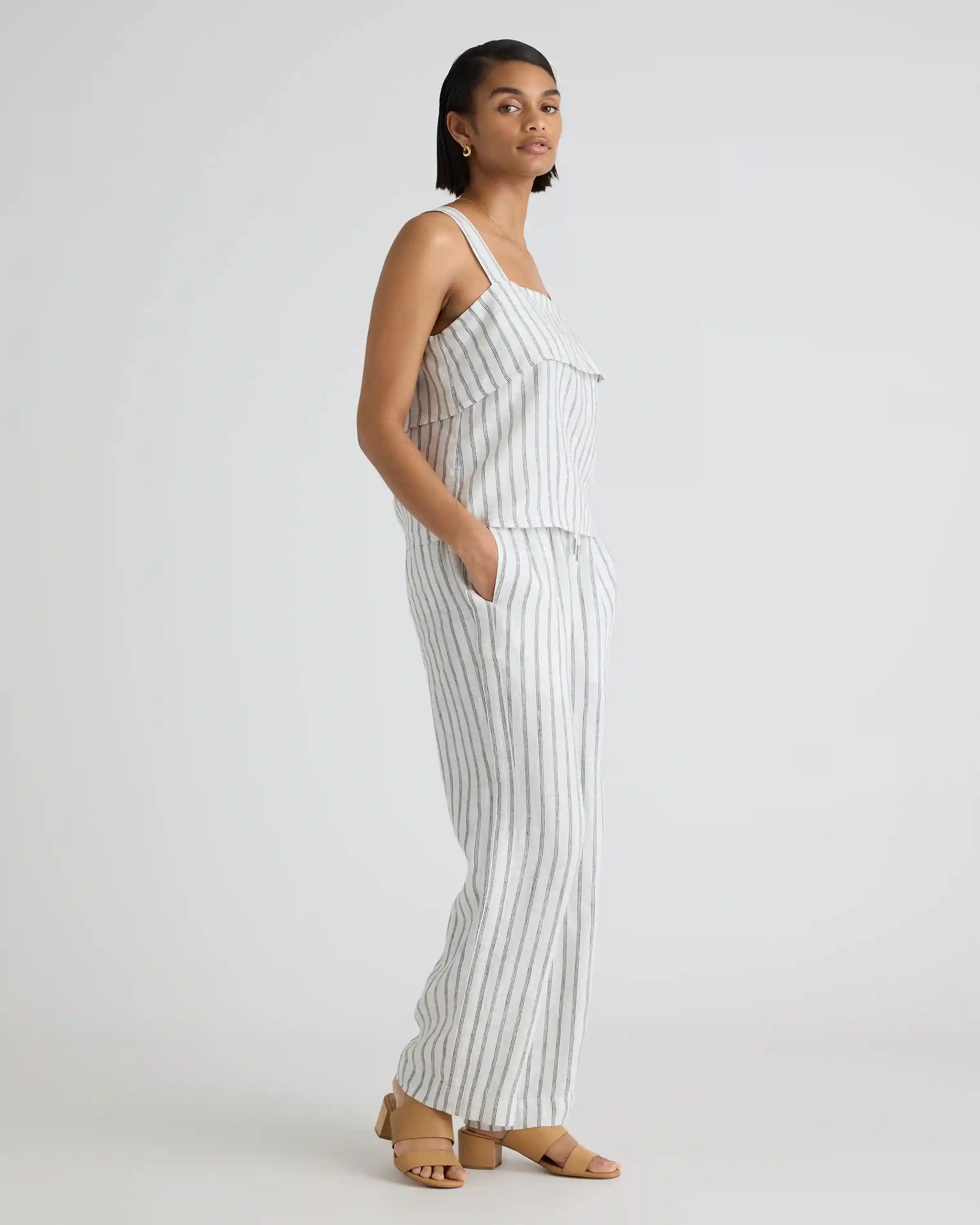 100% European Linen Wide Leg Pants