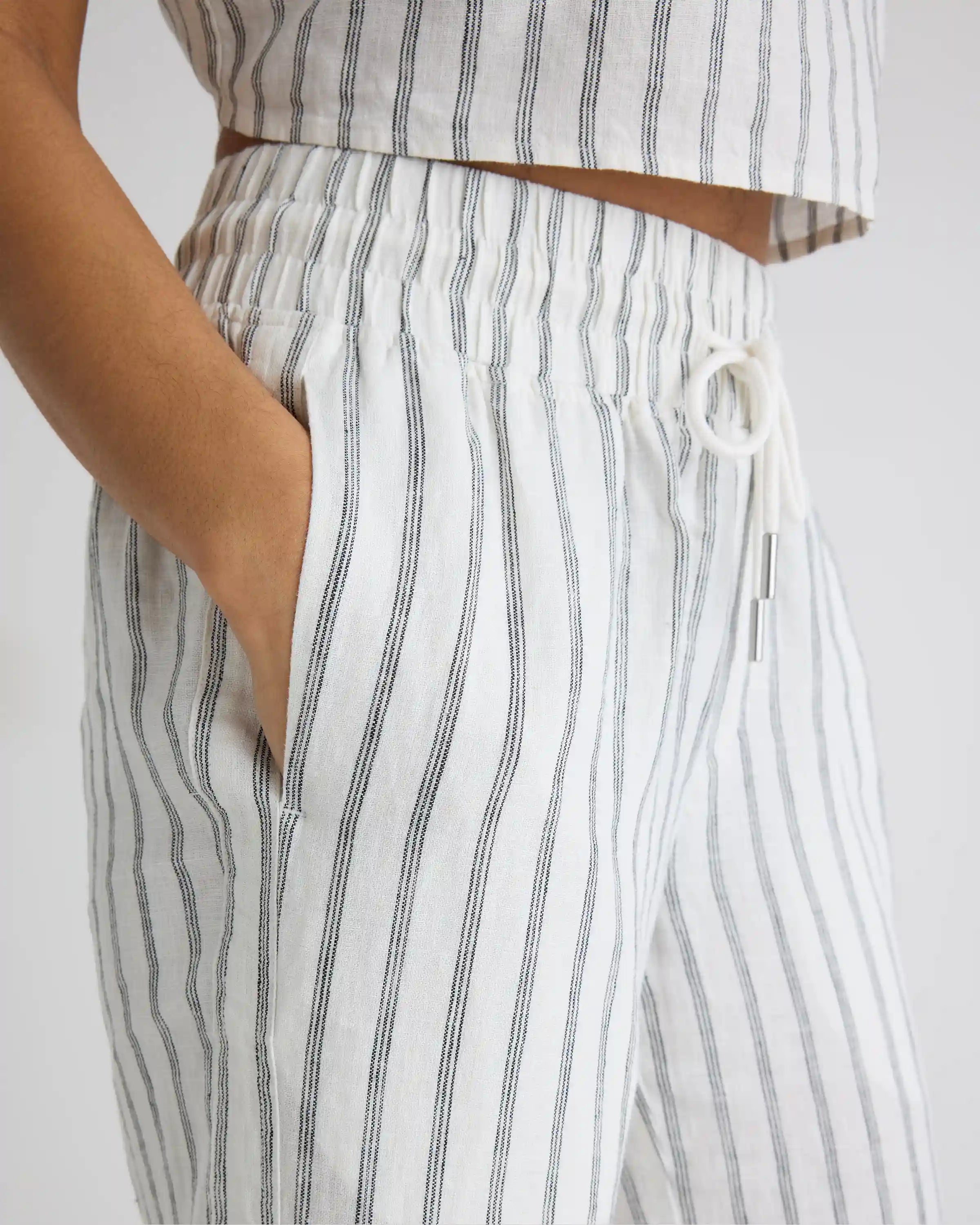 100% European Linen Wide Leg Pants