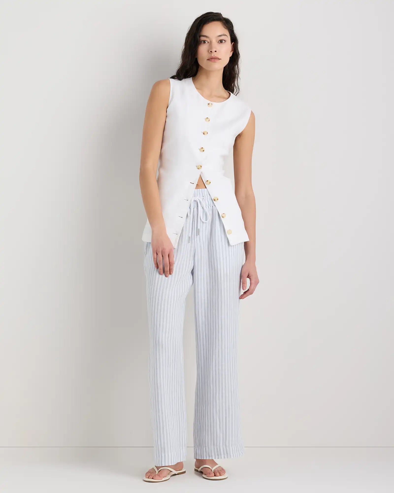 100% European Linen Wide Leg Pants