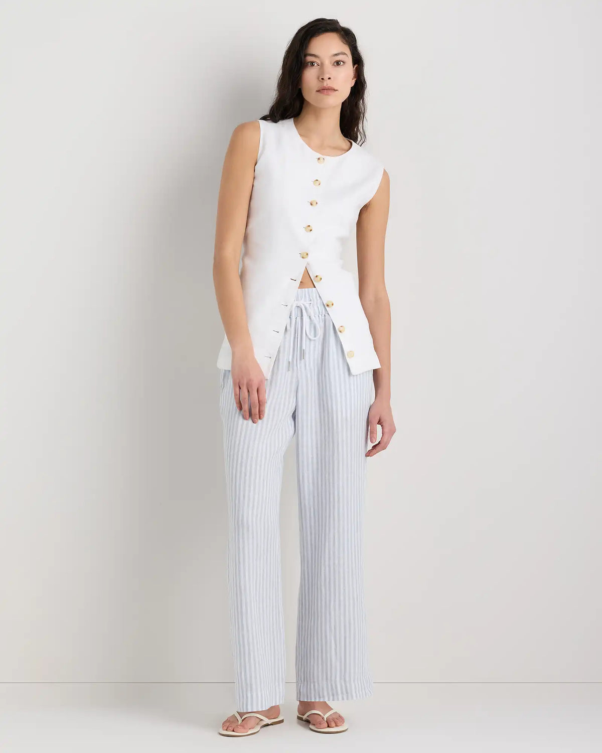 100% European Linen Wide Leg Pants
