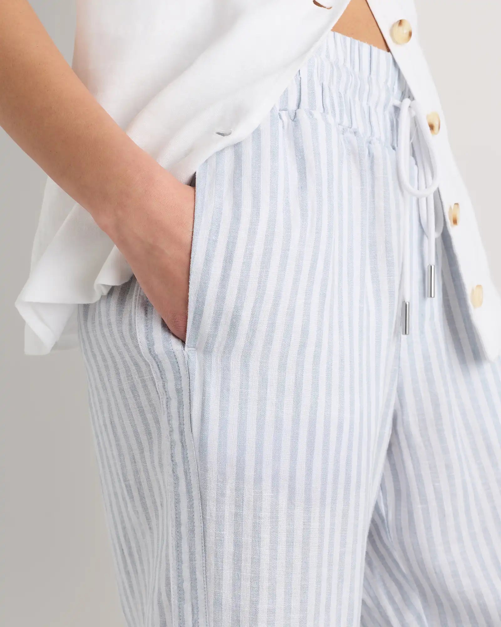 100% European Linen Wide Leg Pants