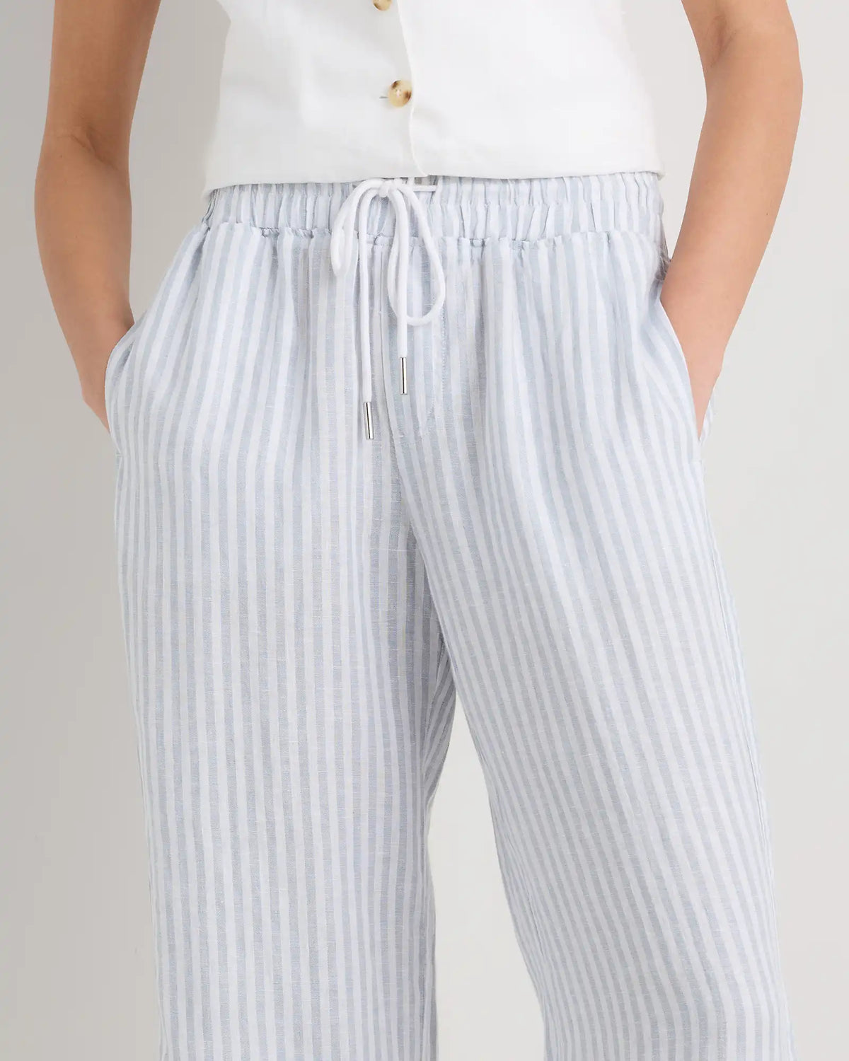 100% European Linen Wide Leg Pants