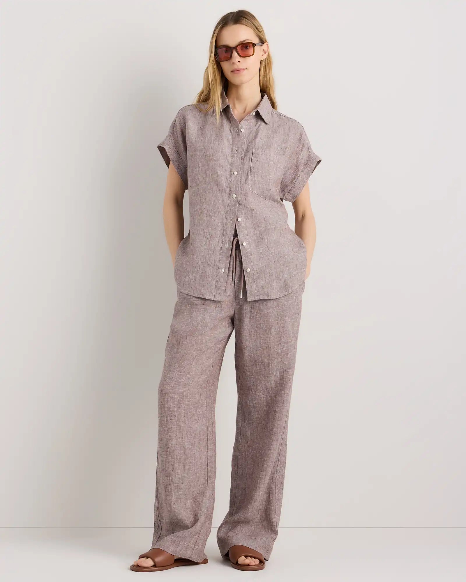 100% European Linen Wide Leg Pants