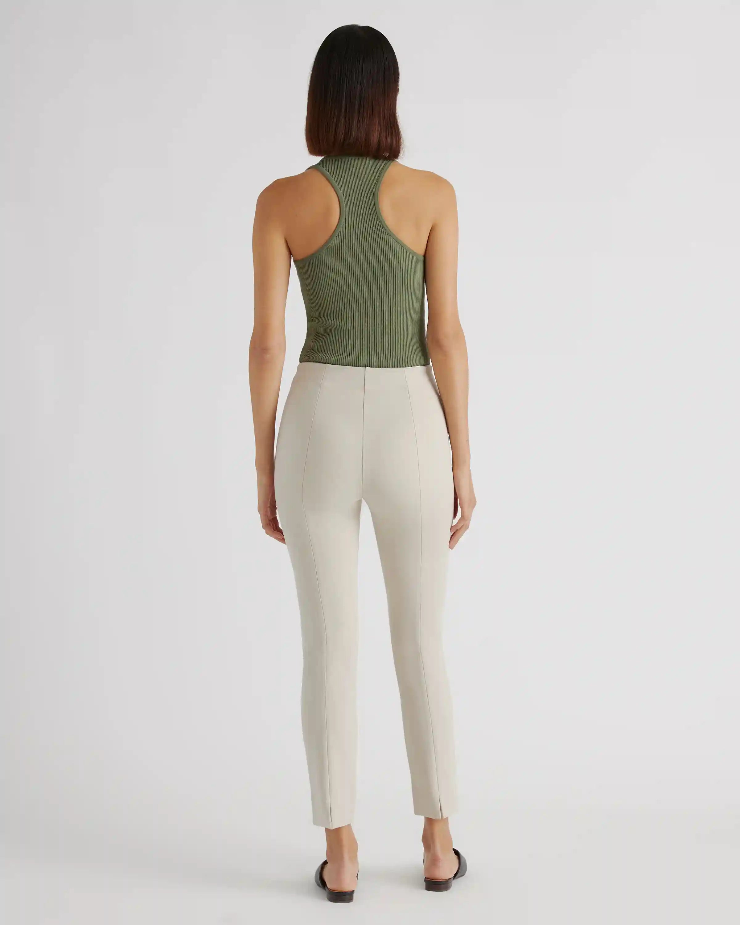 Ultra-Stretch Ponte Pintuck Ankle Pants
