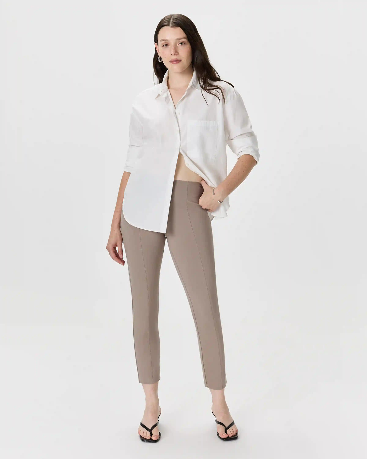 Ultra-Stretch Ponte Pintuck Ankle Pants