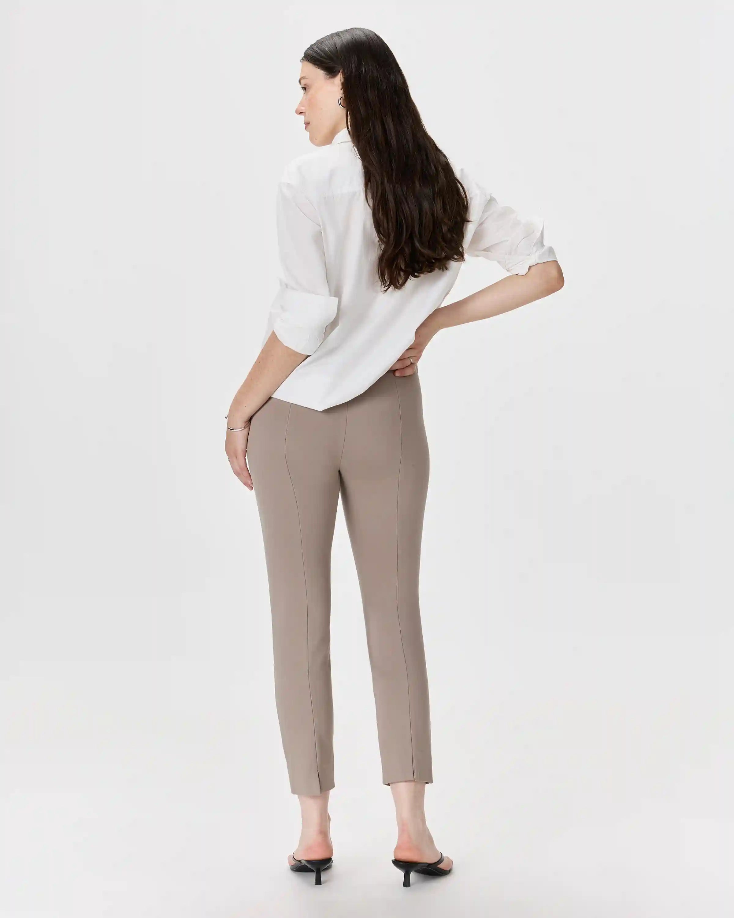 Ultra-Stretch Ponte Pintuck Ankle Pants