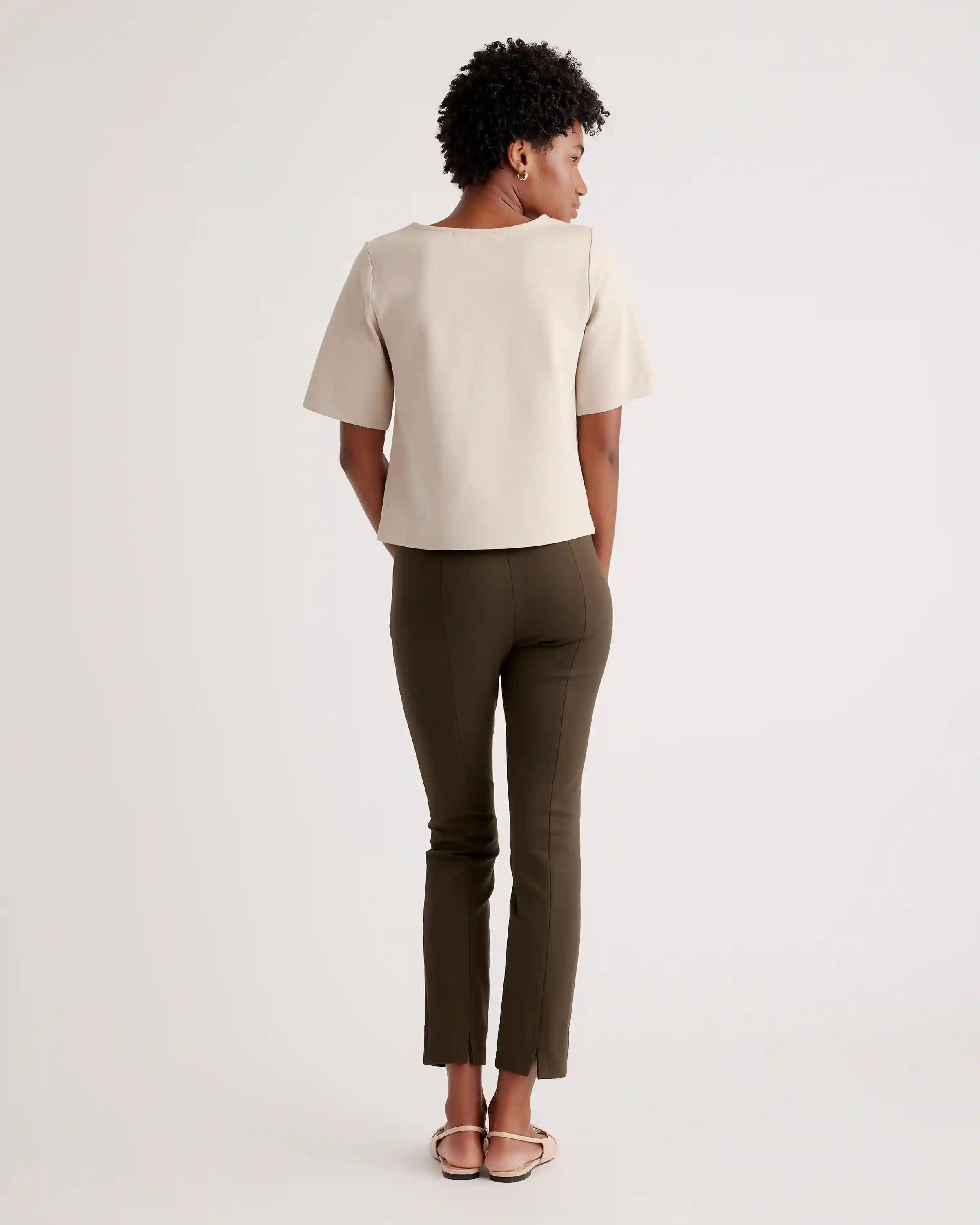 Ultra-Stretch Ponte Pintuck Ankle Pants