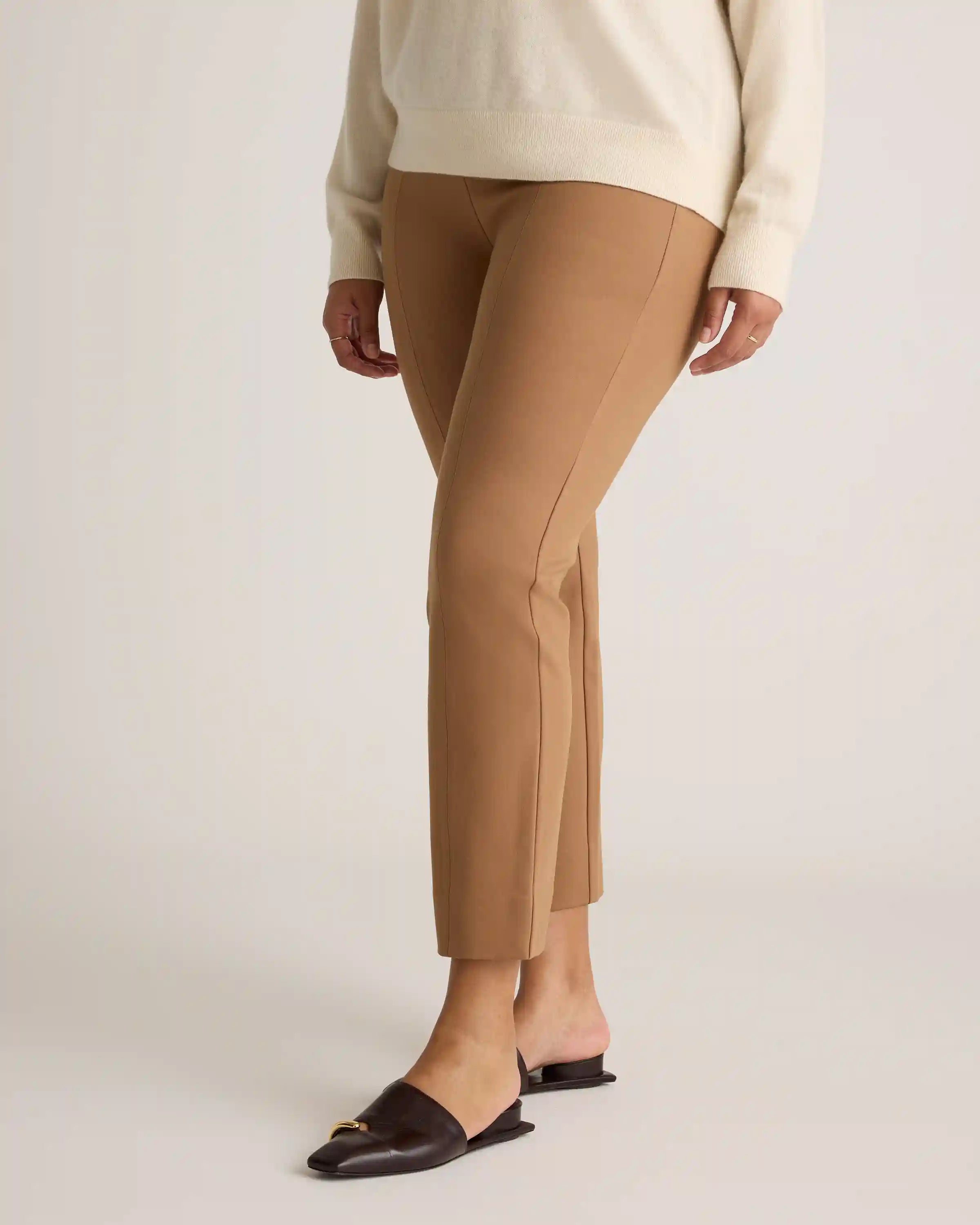 Ultra-Stretch Ponte Pintuck Ankle Pants